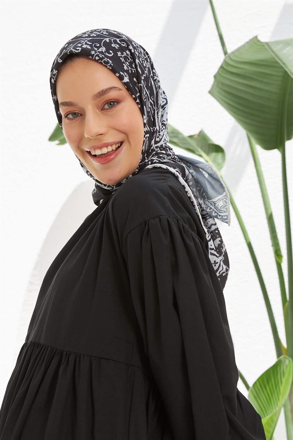 İpekhan Pamuk Eşarp - Otantik Çiçekli - IHE003-14