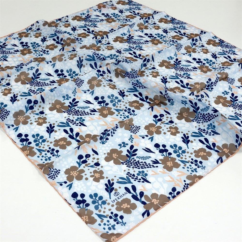 İpekhan Pamuk Eşarp - Yapraklı Çiçek - IHE008-17