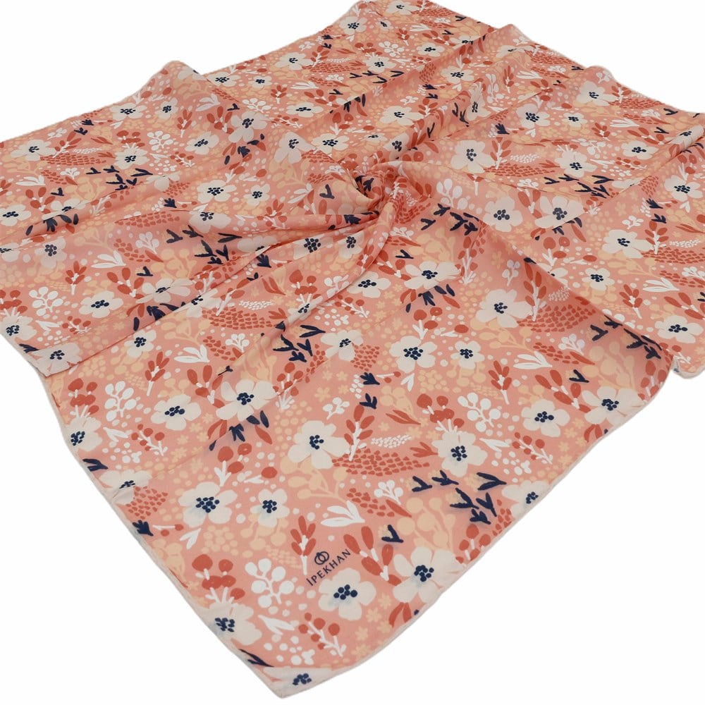 İpekhan Pamuk Eşarp - Yapraklı Çiçek - IHE008-01