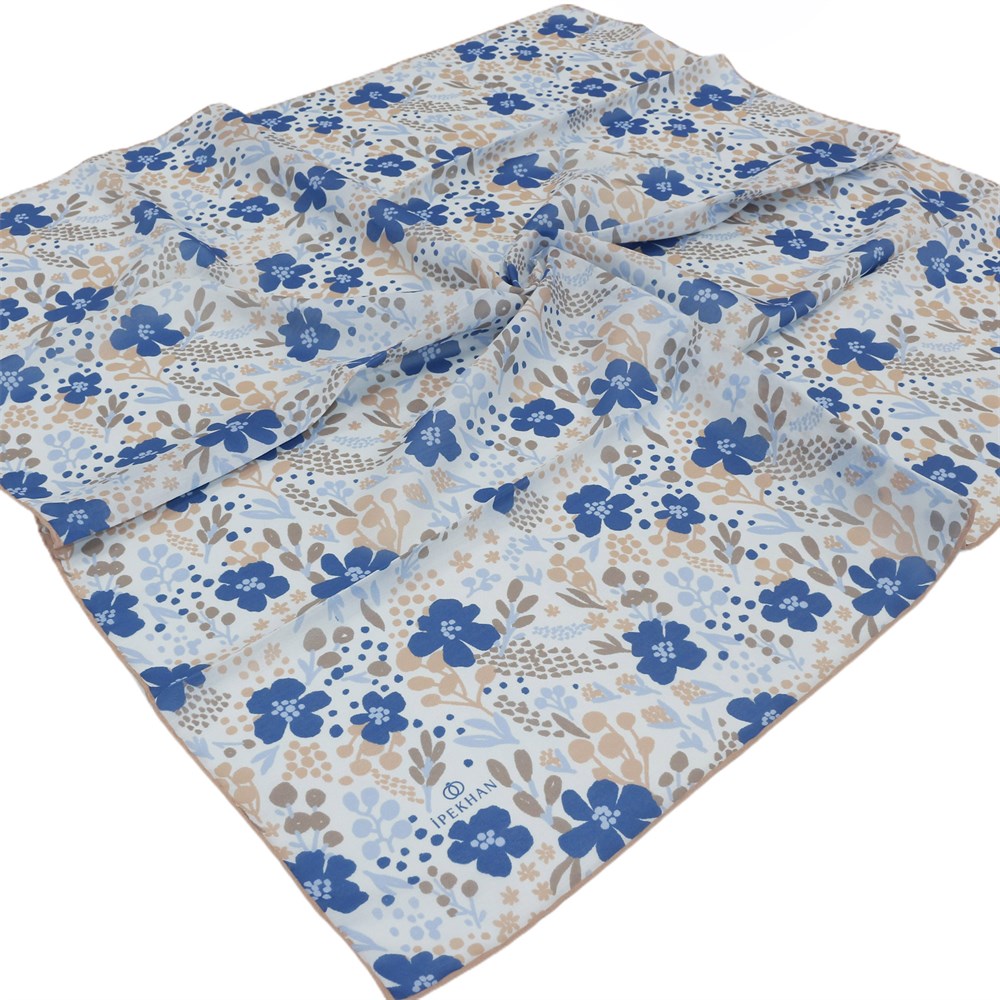 İpekhan Pamuk Eşarp - Yapraklı Çiçek - IHE008-03