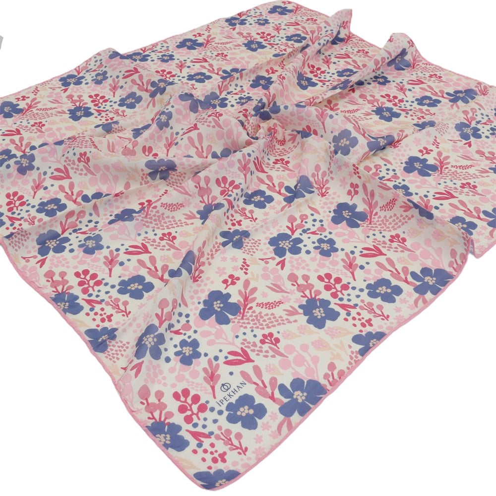 İpekhan Pamuk Eşarp - Yapraklı Çiçek - IHE008-09