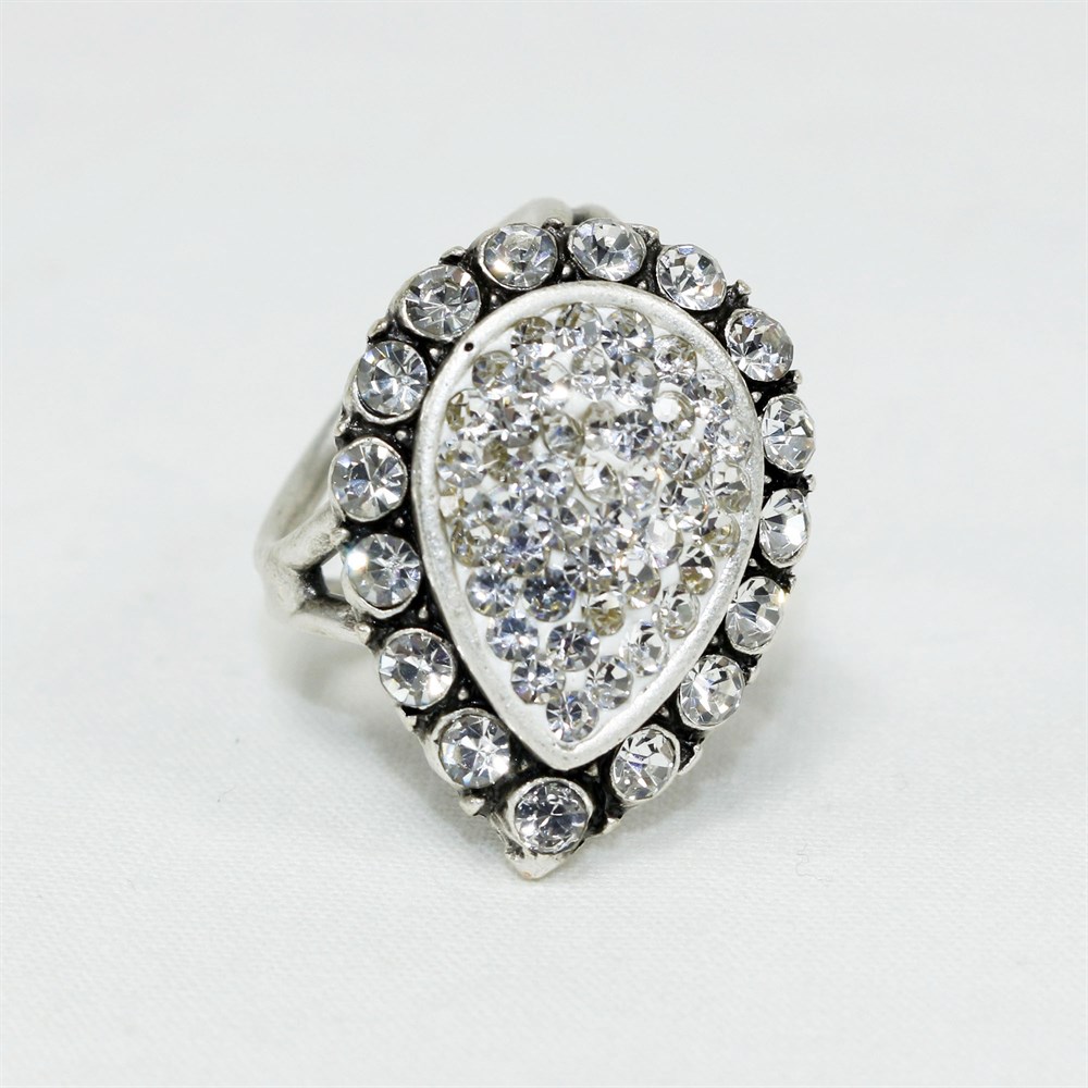 Kristal Taşlı Eşarp, Şal Yüzüğü - Damla Desen