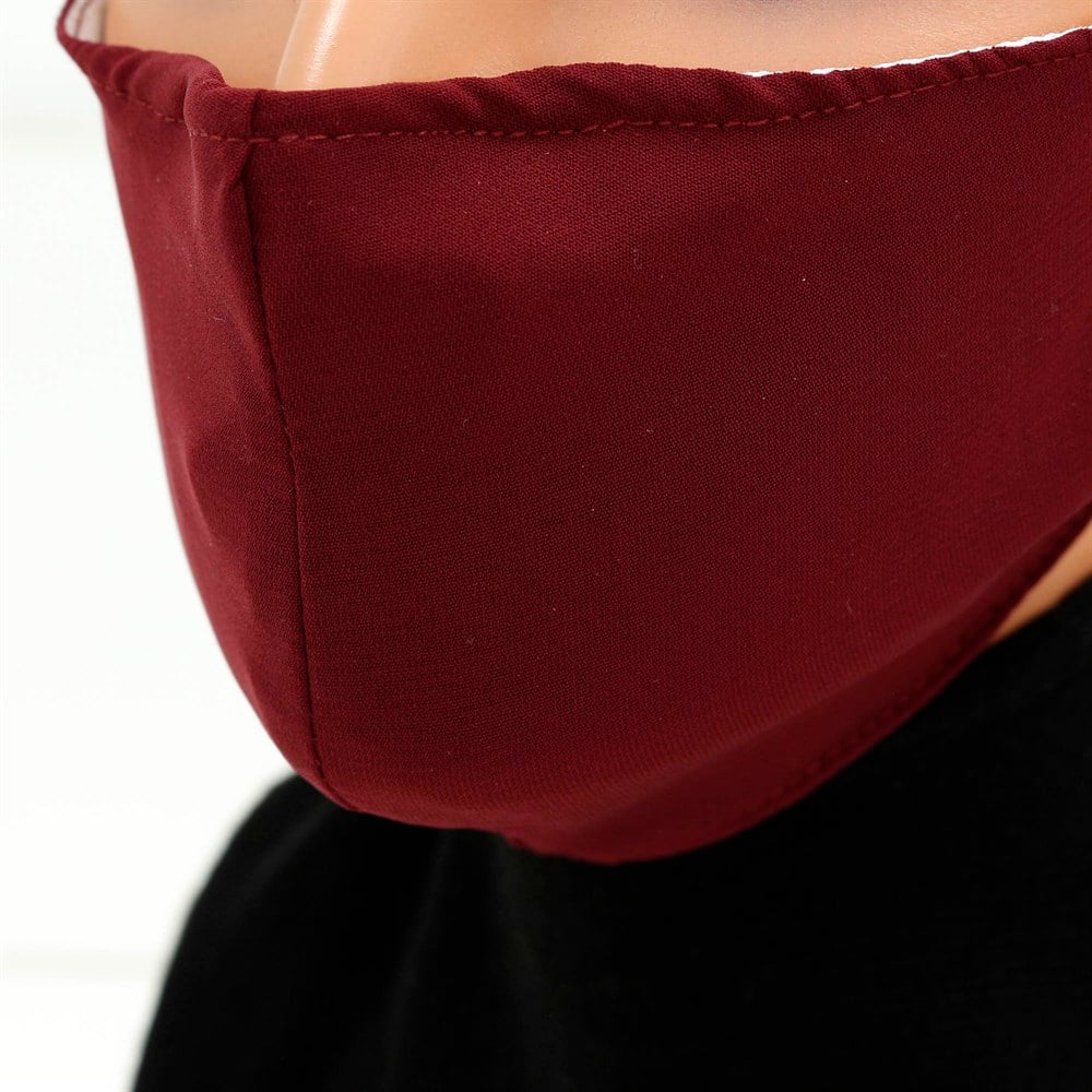 Medine İpeği Yıkanabilir Maske - Bordo
