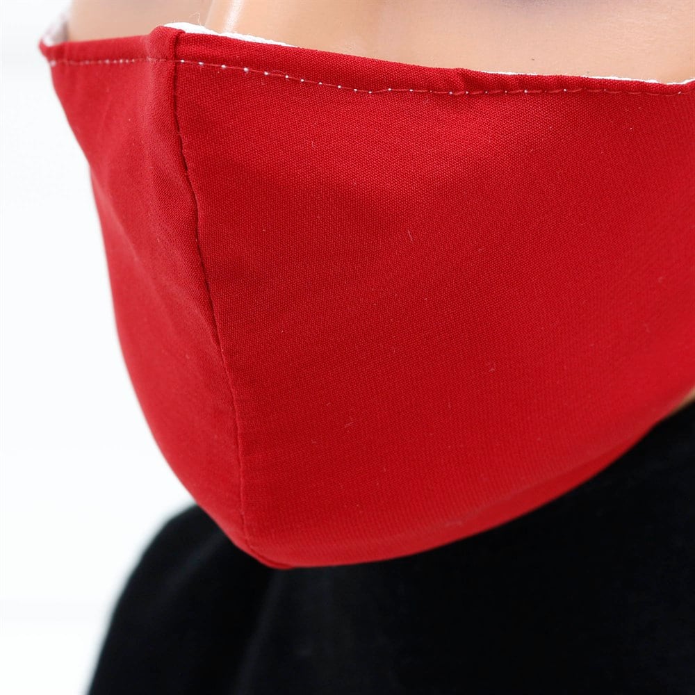 Medine İpeği Yıkanabilir Maske - Kırmızı