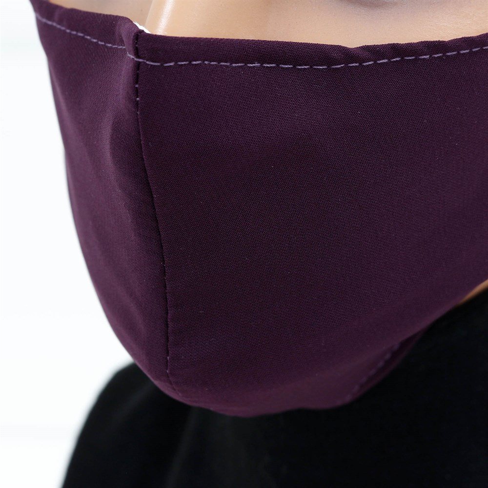 Medine İpeği Yıkanabilir Maske - Mürdüm