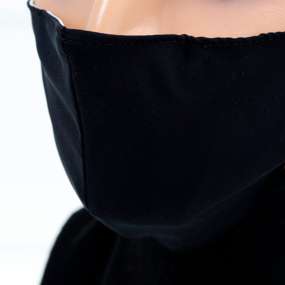Medine İpeği Yıkanabilir Maske - Siyah