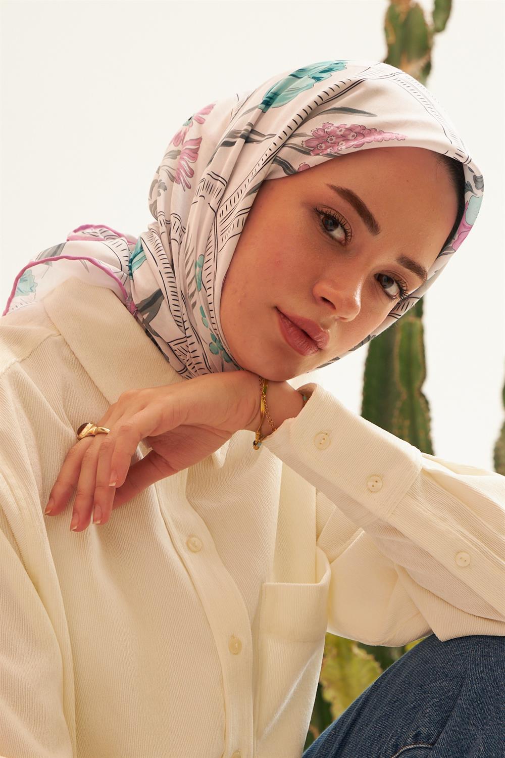 Pamuk Eşarp - İpekhan Firethorn Modeli  - SEIHE1109-06