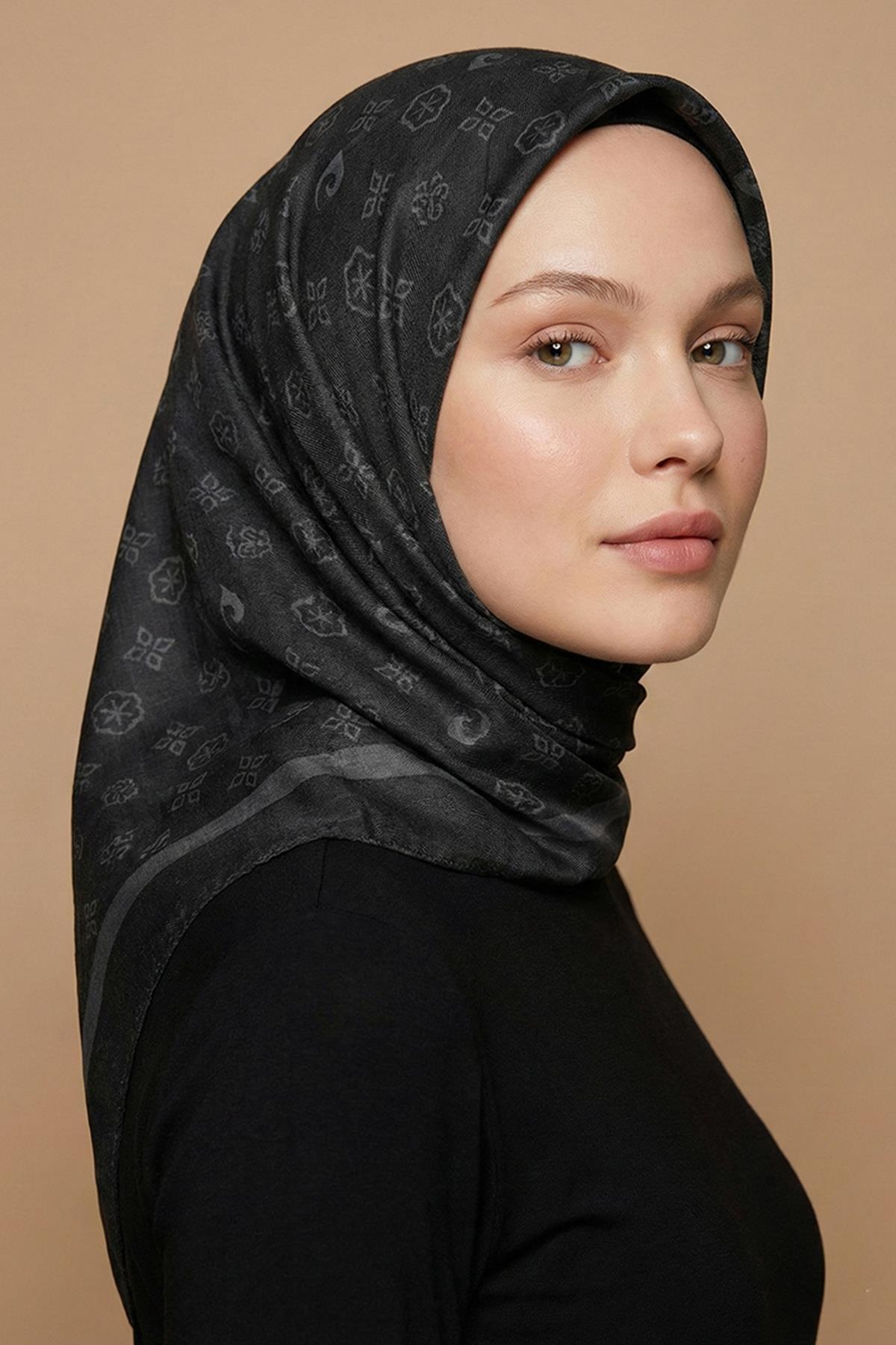 Pierre Cardin Koton Eşarp - Çanta Desen - 1030500-913 - Füme