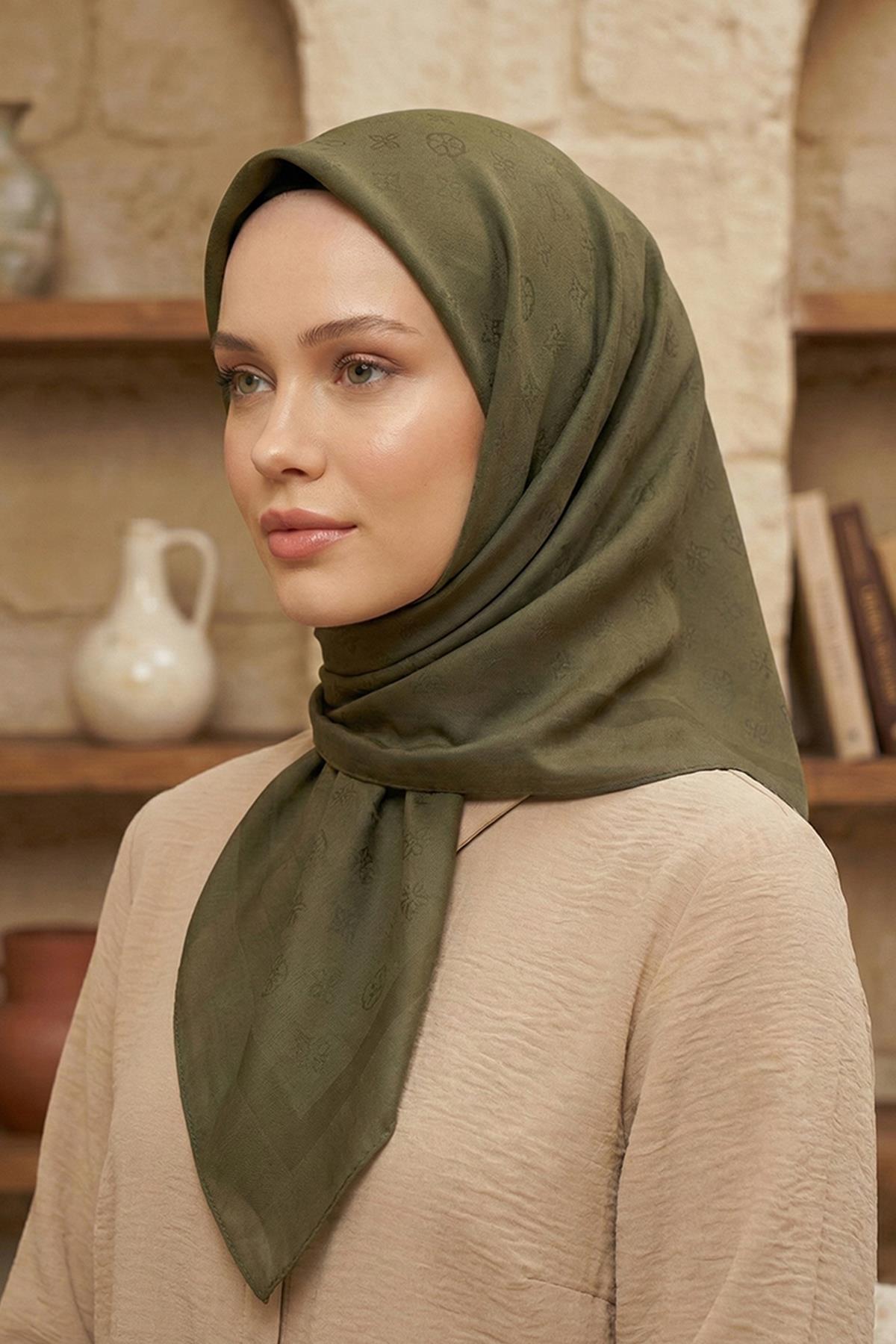 Pierre Cardin Koton Eşarp - Çanta Desen - 1030500-951 - Yeşil