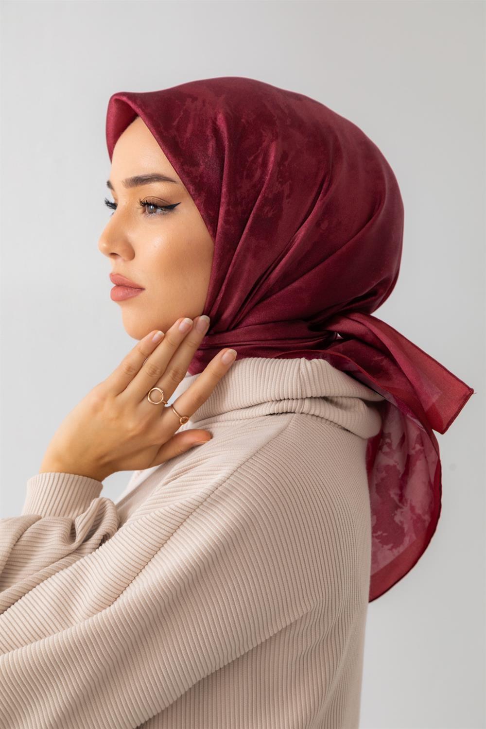 Silk Home Shiny Eşarp - SE75002-02 - Vişne