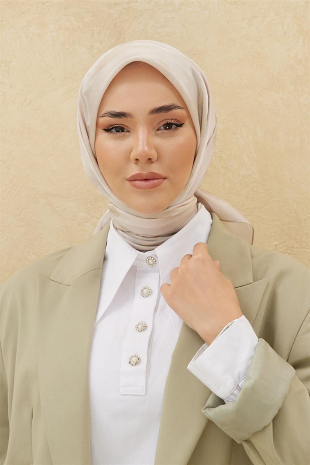 Silk Home Shiny Eşarp - SE75002-26 - Taş Rengi