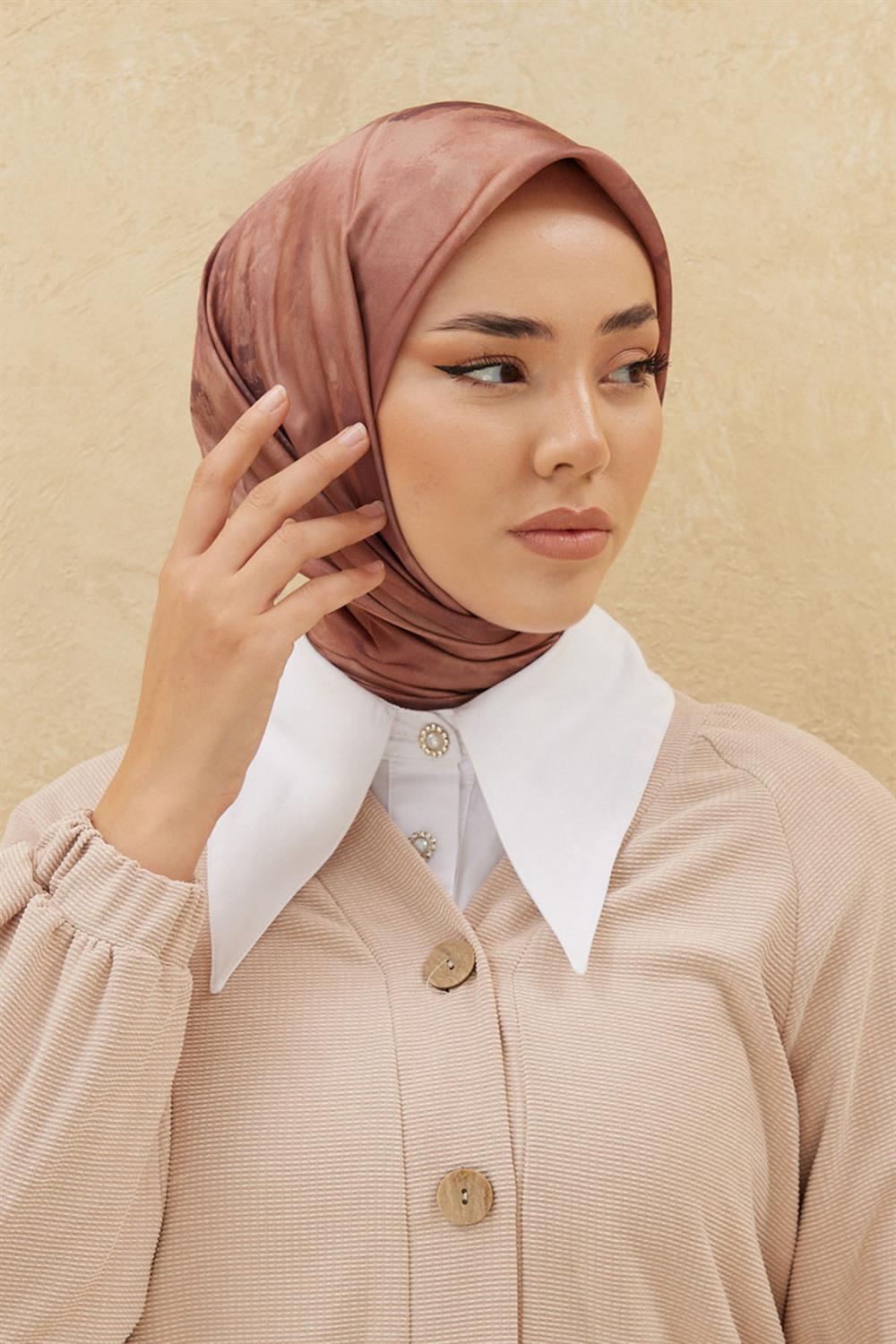 Silk Home Shiny Eşarp - SE75002-34 - Bronz