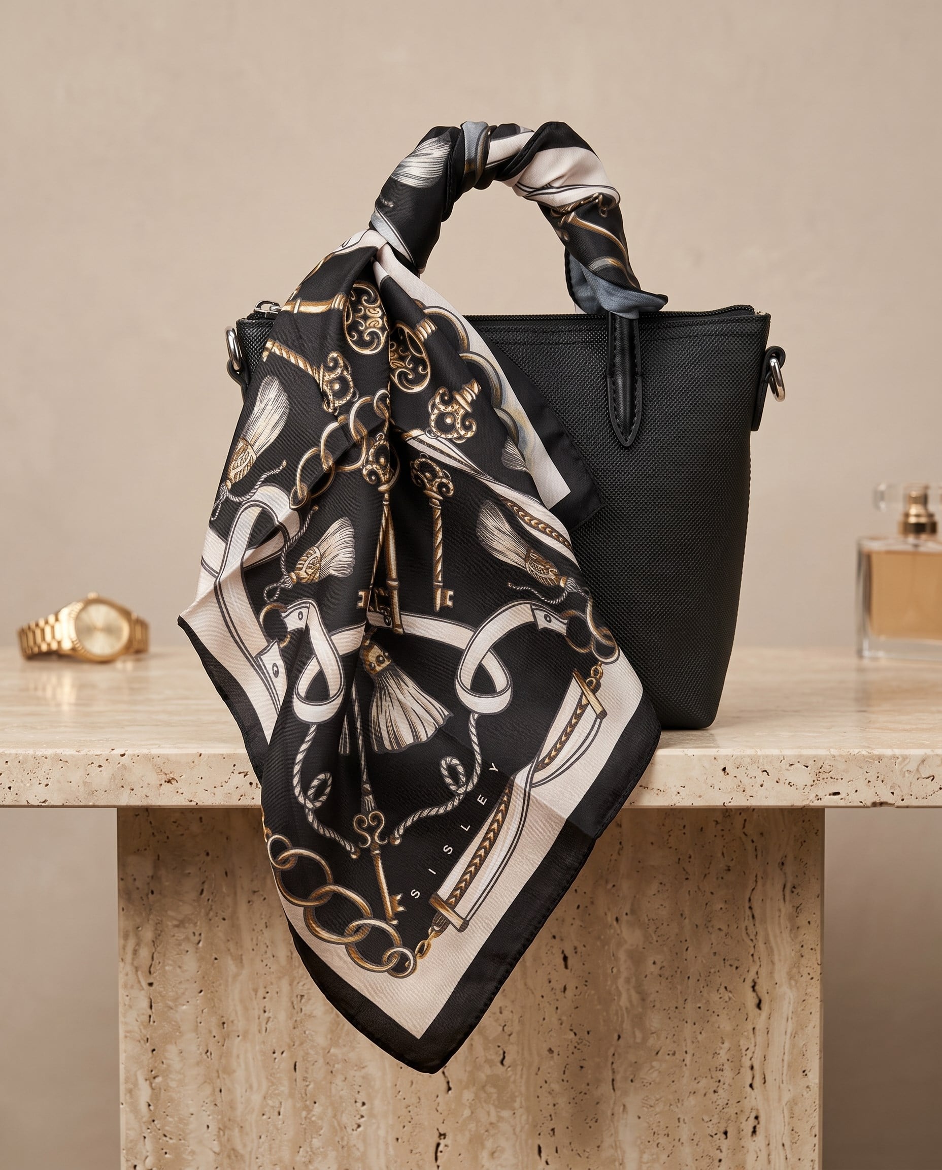 Sisley Bandana - Flora - 2015-002 - Siyah
