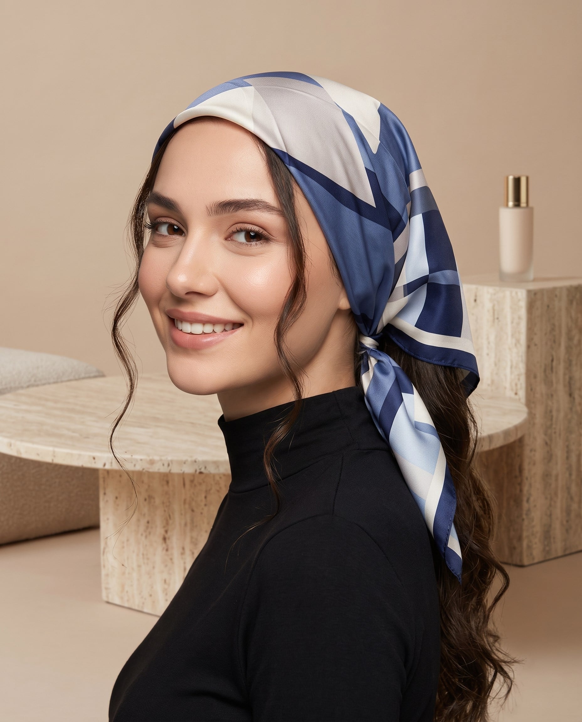 Sisley Bandana - Flora - 2017-031 - İndigo