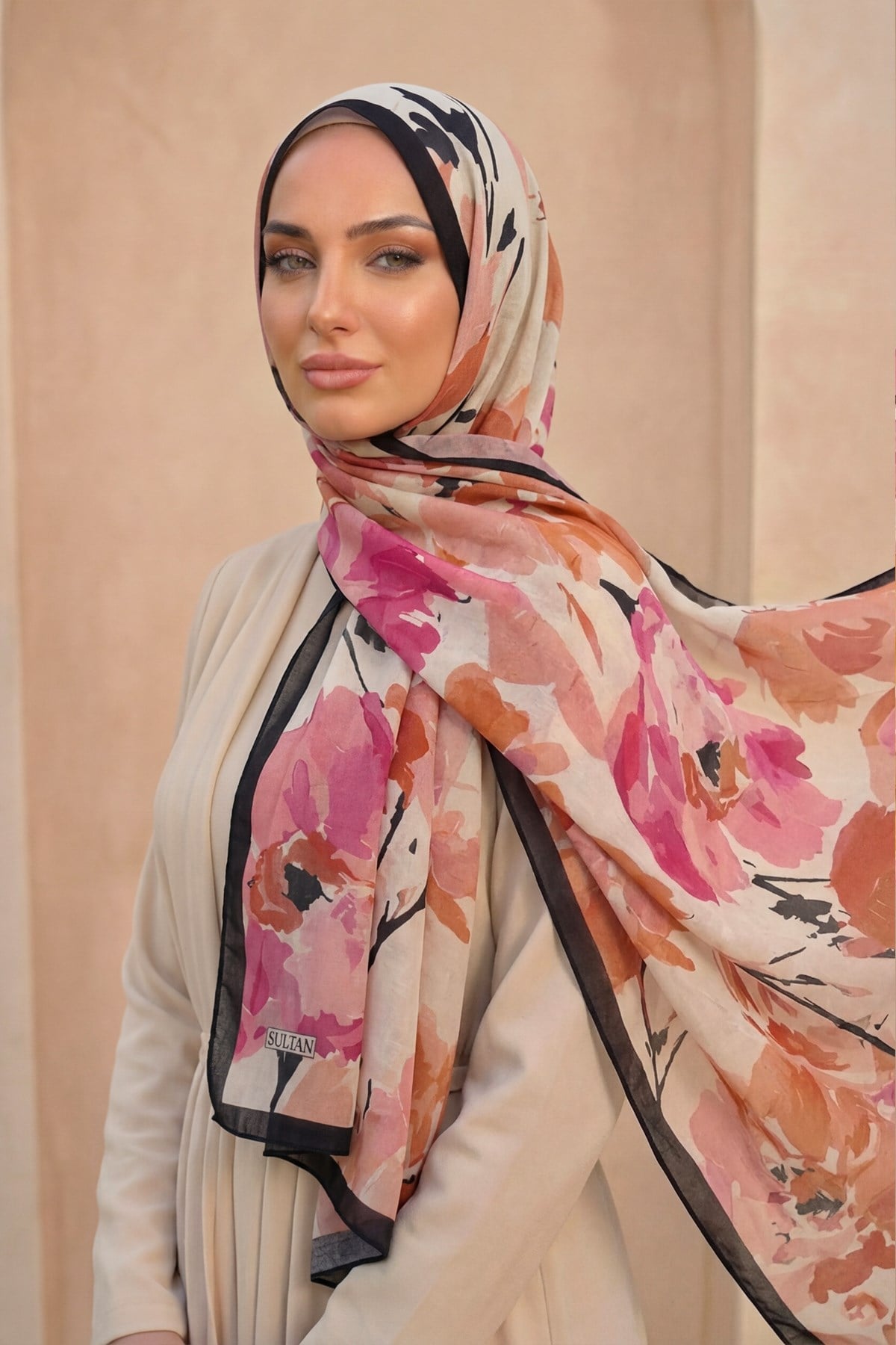 Sultan Desenli Bambu Kraş Şal - Gizem Modeli - DK02-11