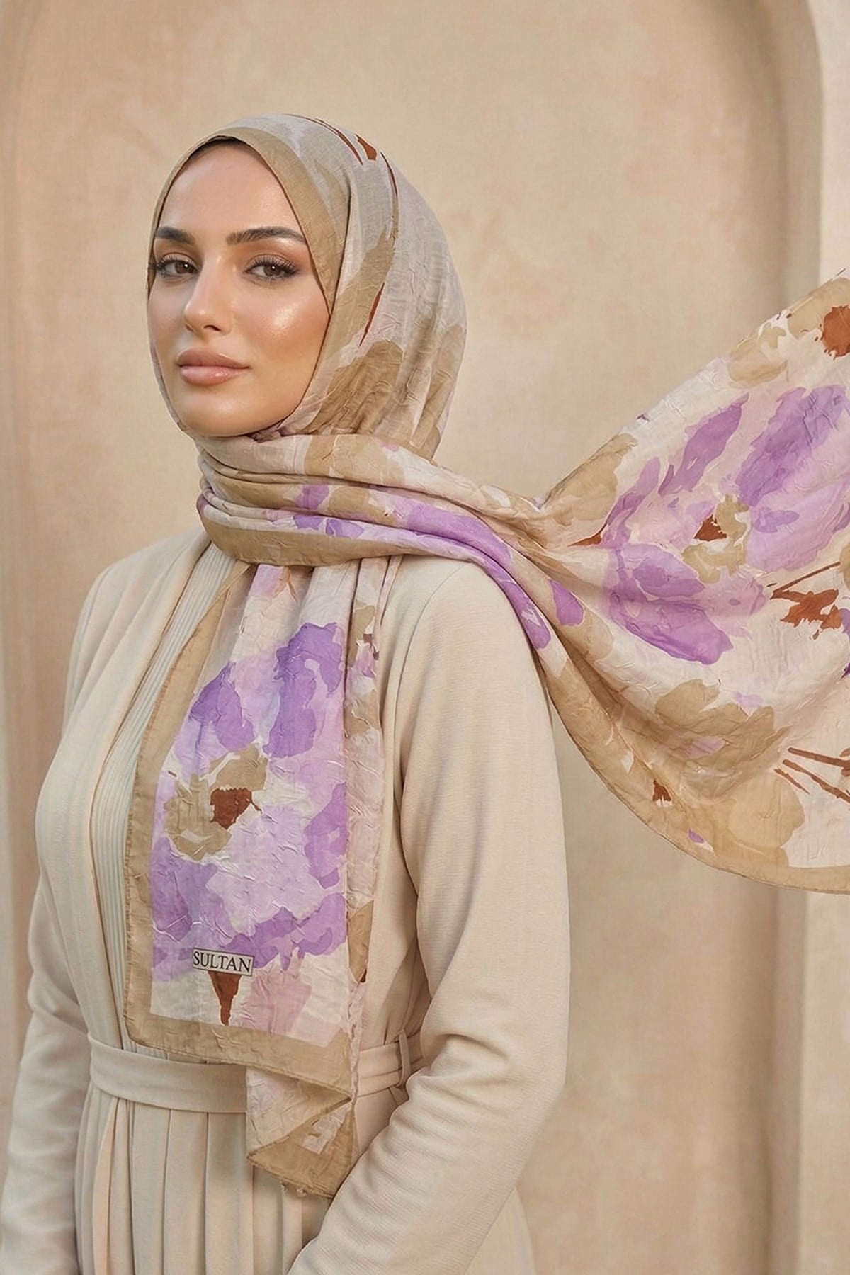 Sultan Desenli Bambu Kraş Şal - Gizem Modeli - DK02-04