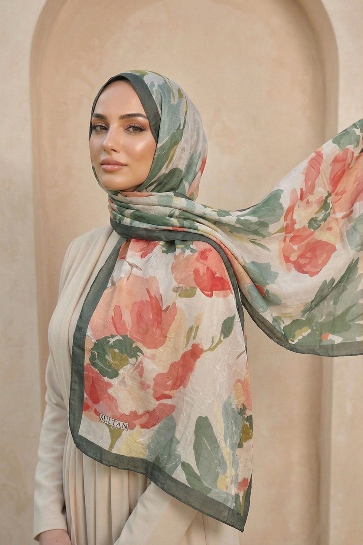 Sultan Desenli Bambu Kraş Şal - Gizem Modeli - DK02-10