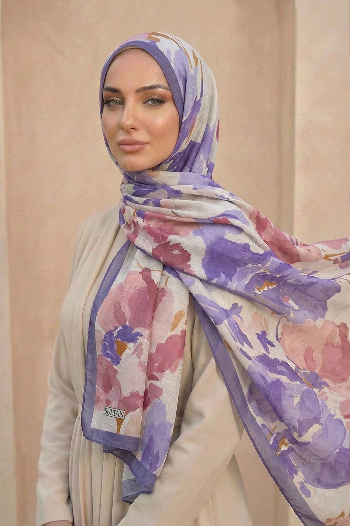 Sultan Desenli Bambu Kraş Şal - Gizem Modeli - DK02-09