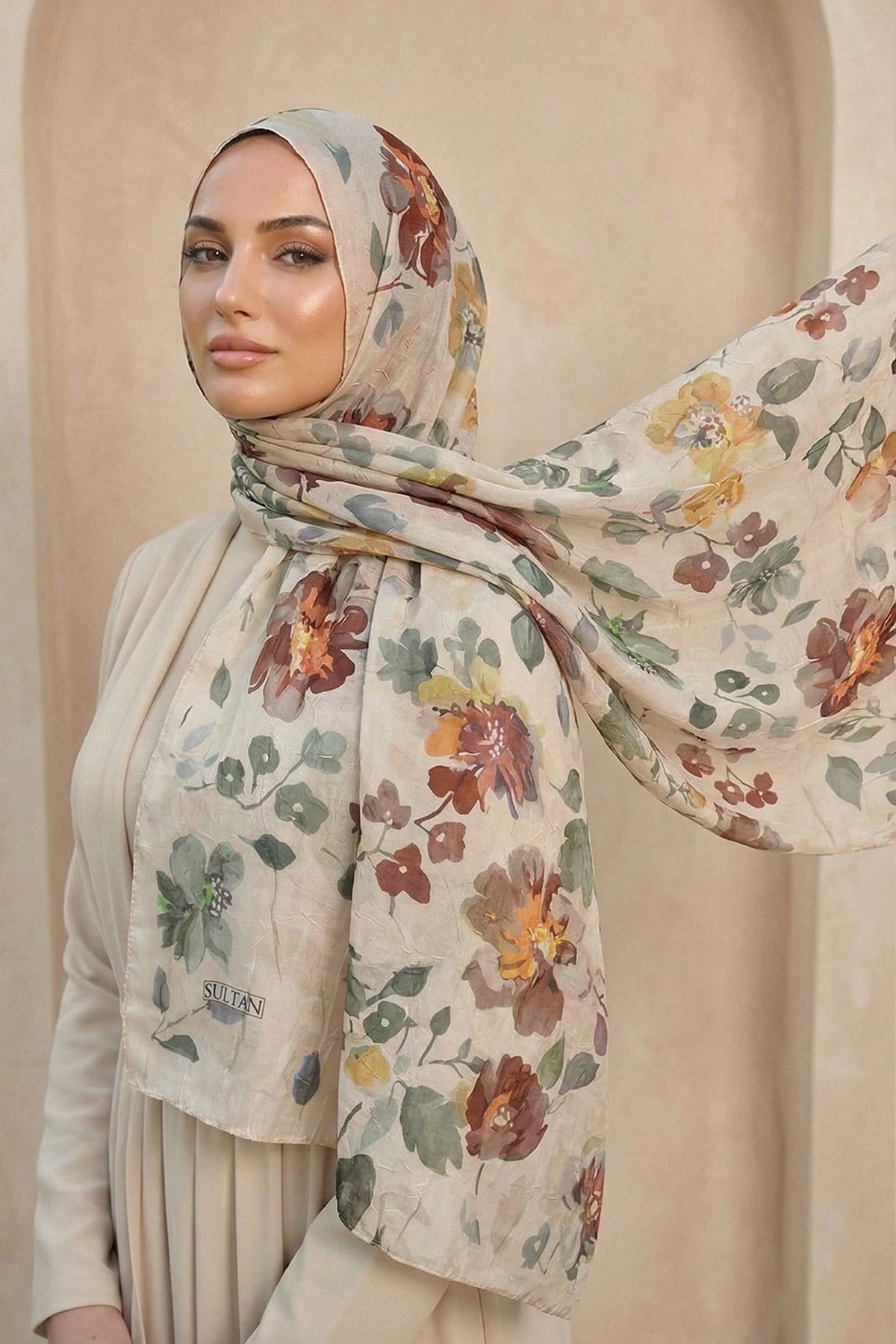 Sultan Desenli Bambu Kraş Şal - Nisan Modeli - DK01-05