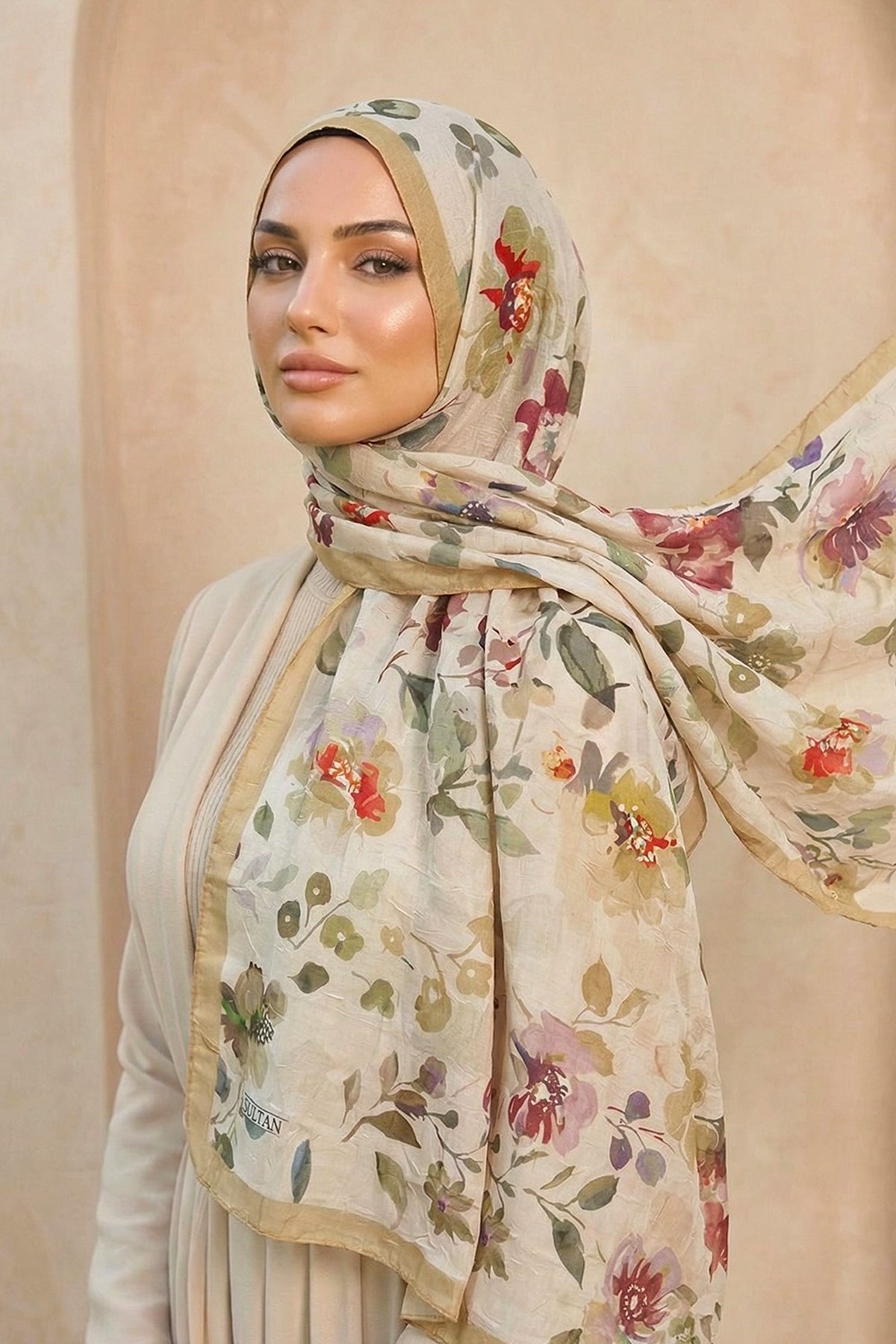 Sultan Desenli Bambu Kraş Şal - Nisan Modeli - DK01-09