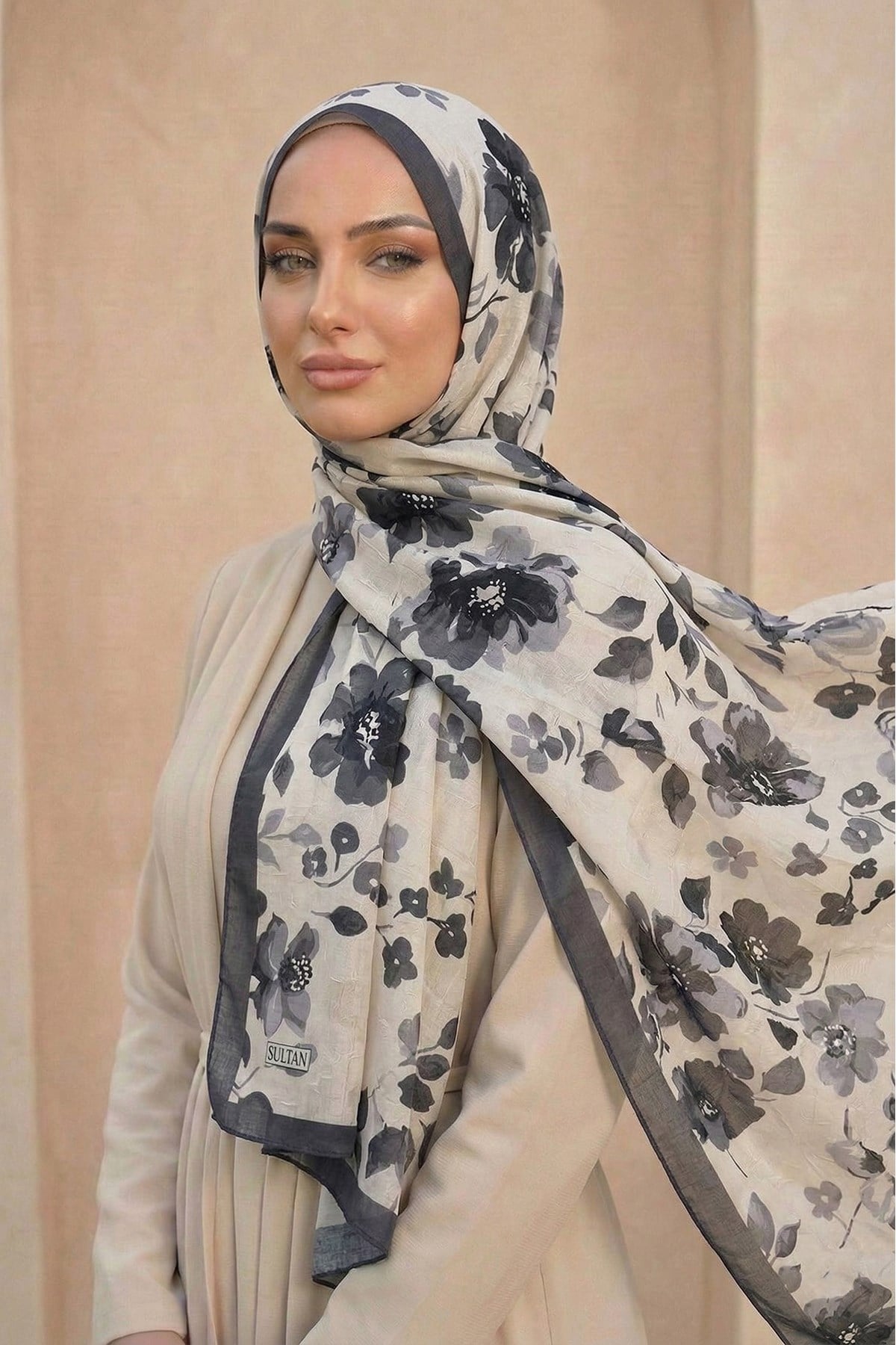 Sultan Desenli Bambu Kraş Şal - Nisan Modeli - DK01-06