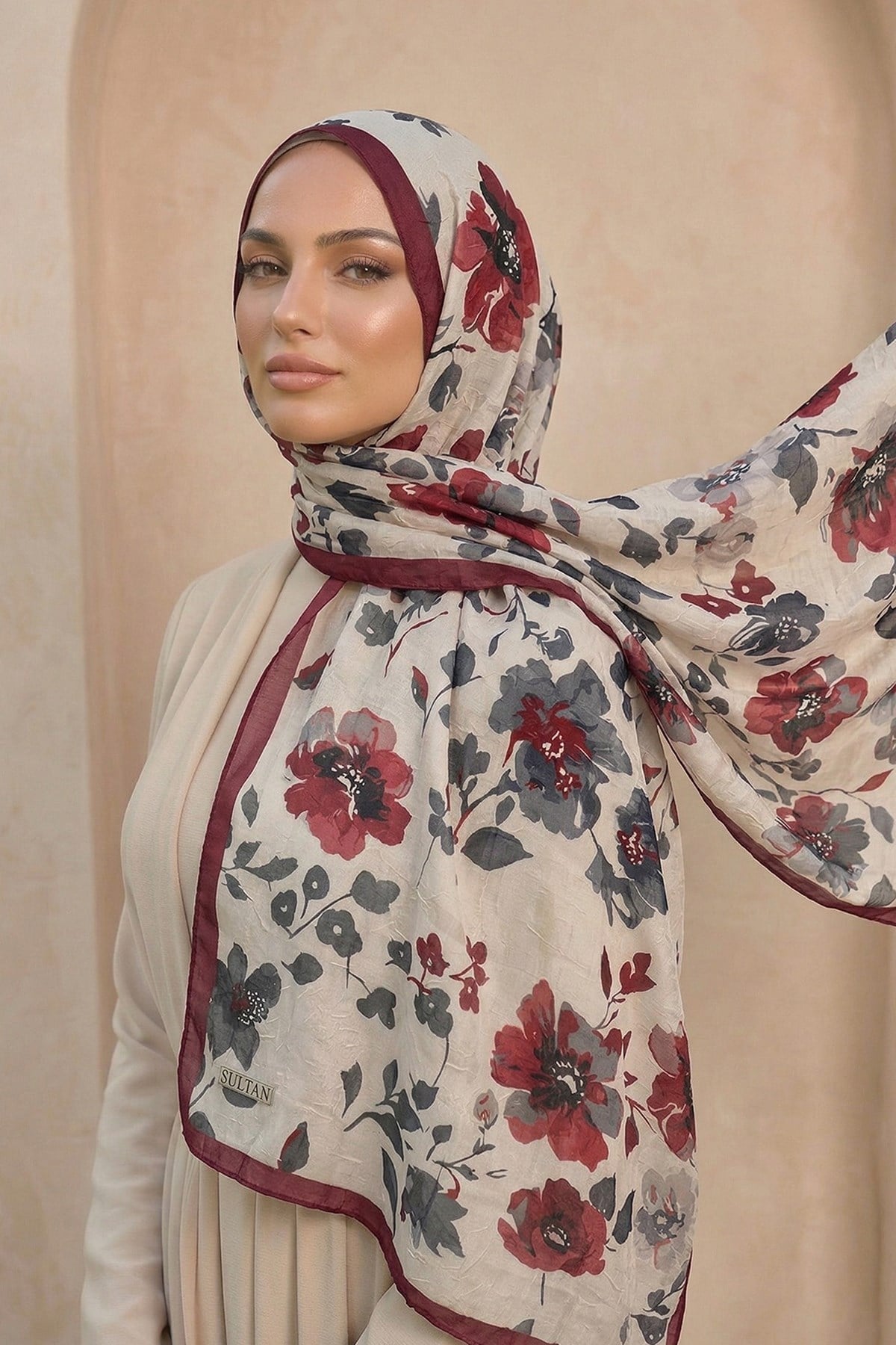 Sultan Desenli Bambu Kraş Şal - Nisan Modeli - DK01-11