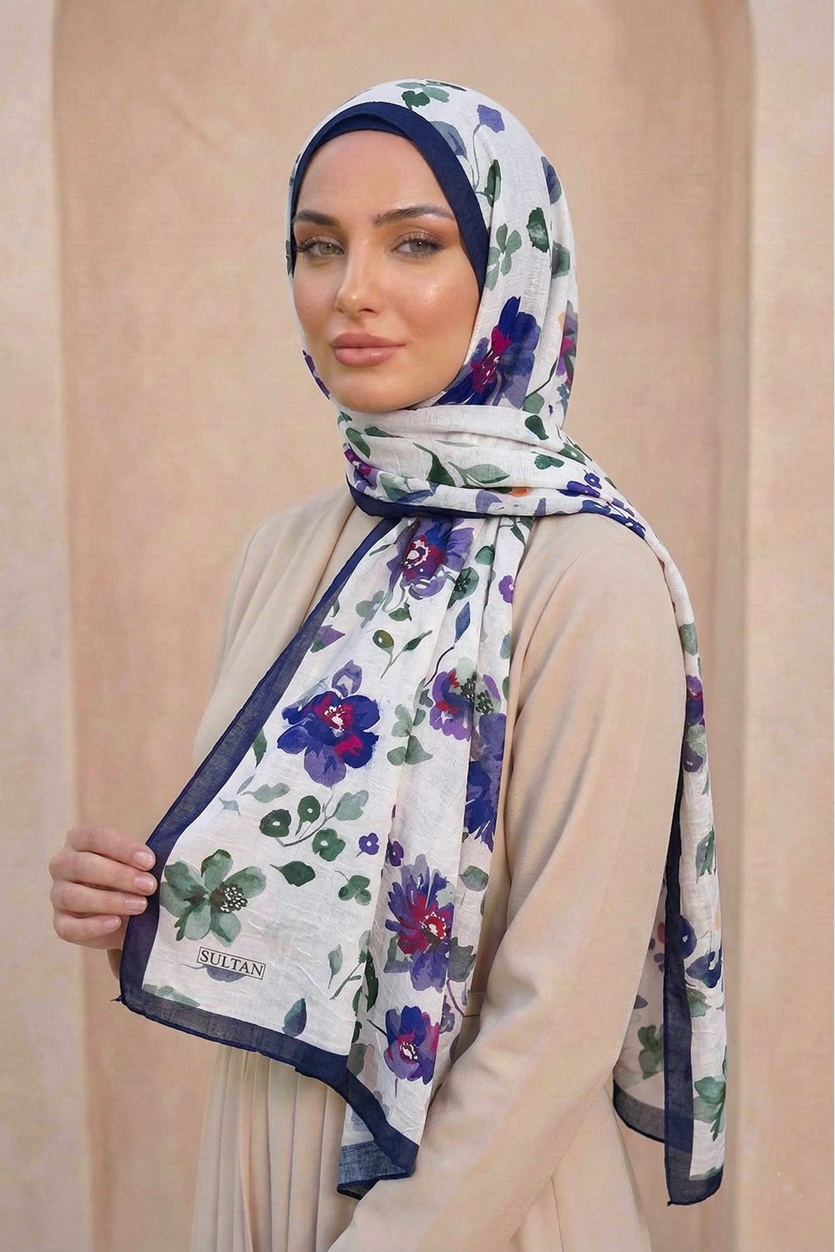 Sultan Desenli Bambu Kraş Şal - Nisan Modeli - DK01-15