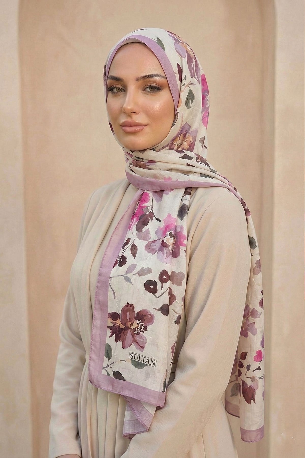 Sultan Desenli Bambu Kraş Şal - Nisan Modeli - DK01-13