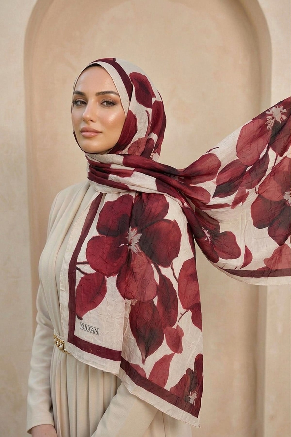 Sultan Desenli Bambu Kraş Şal - Yasemin Modeli - DK04-07