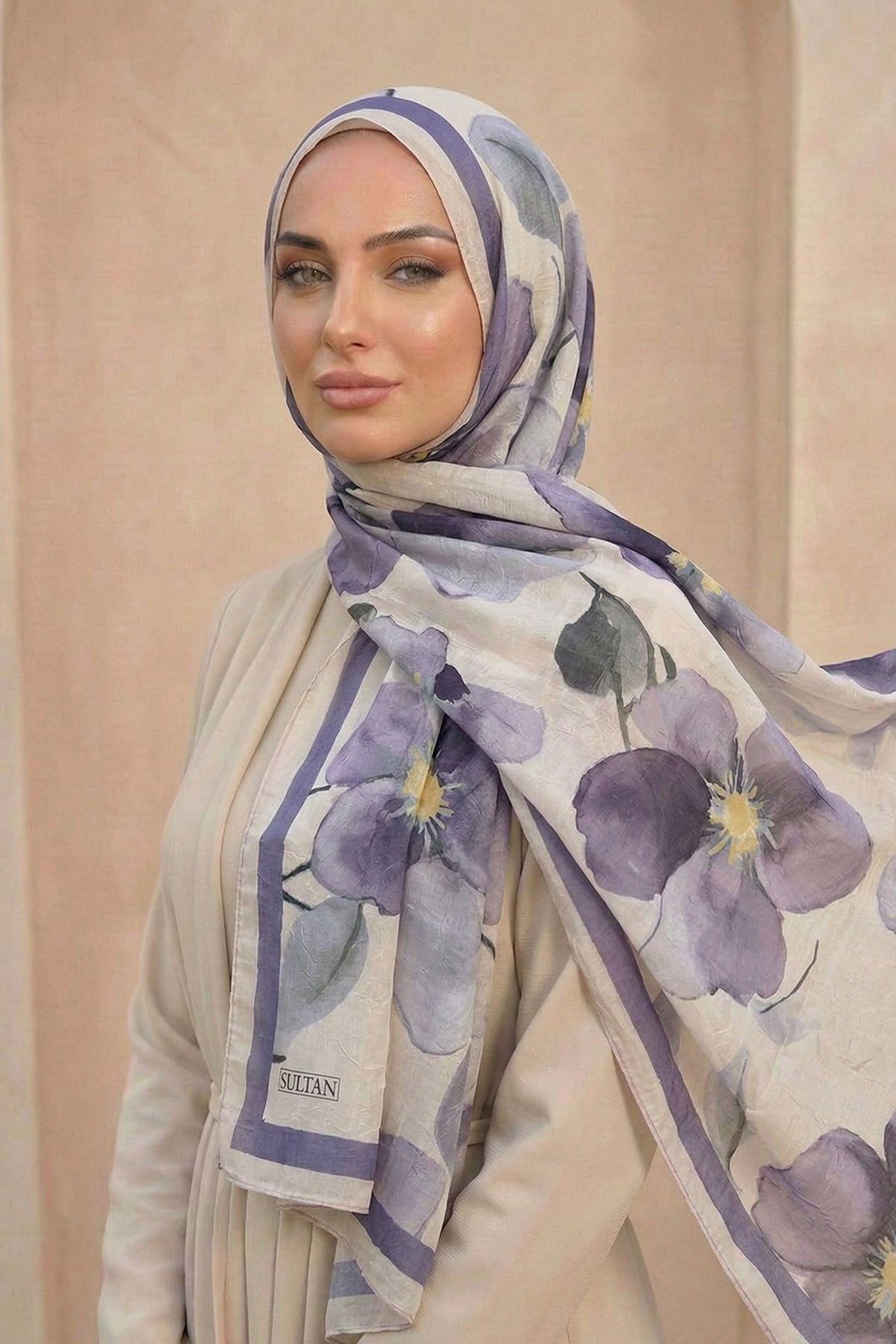 Sultan Desenli Bambu Kraş Şal - Yasemin Modeli - DK04-04
