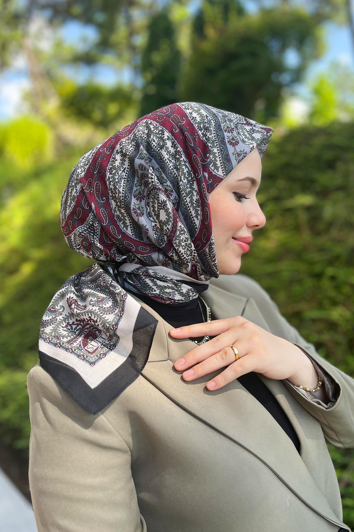 Sultan Fresh Pamuk Eşarp - Çini Desen - SFE012-08