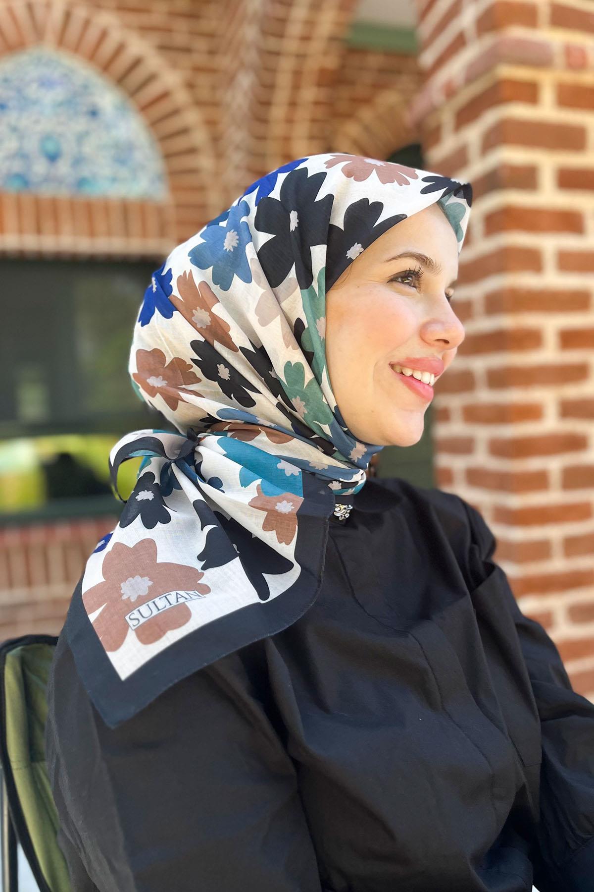 Sultan Fresh Pamuk Eşarp - Uçuşan Çiçekler - SFE009-11