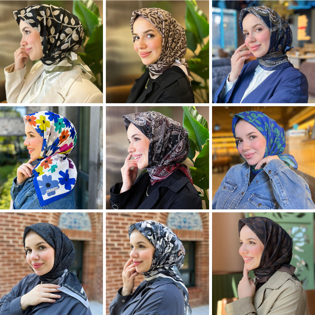 Sultan Hafif Defolu Fresh Pamuk Eşarp - 9'lu Paket - A68