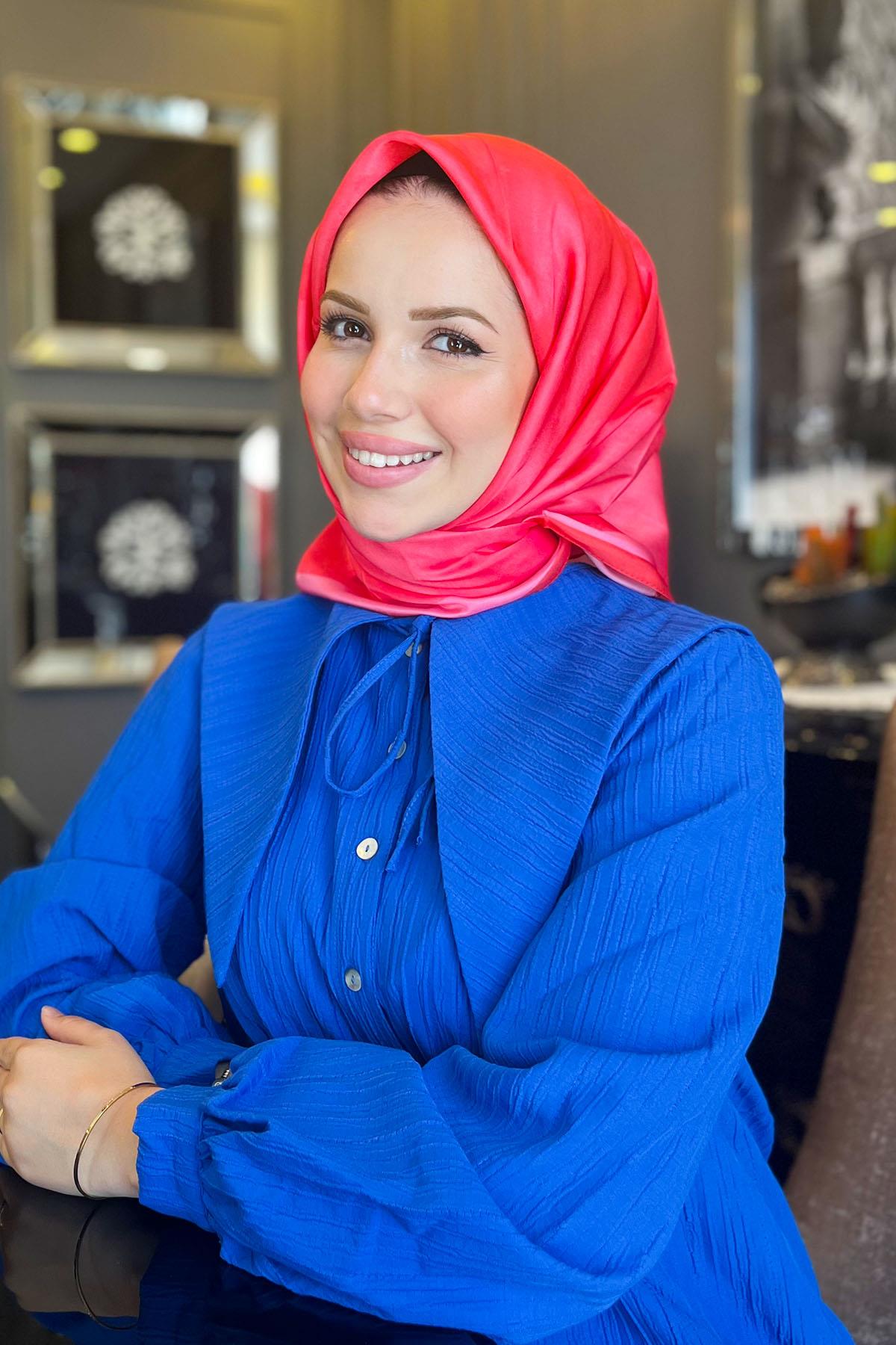 Sultan Kristal Eşarp - Bulut Desen - SKE95 - Nar Çiçeği