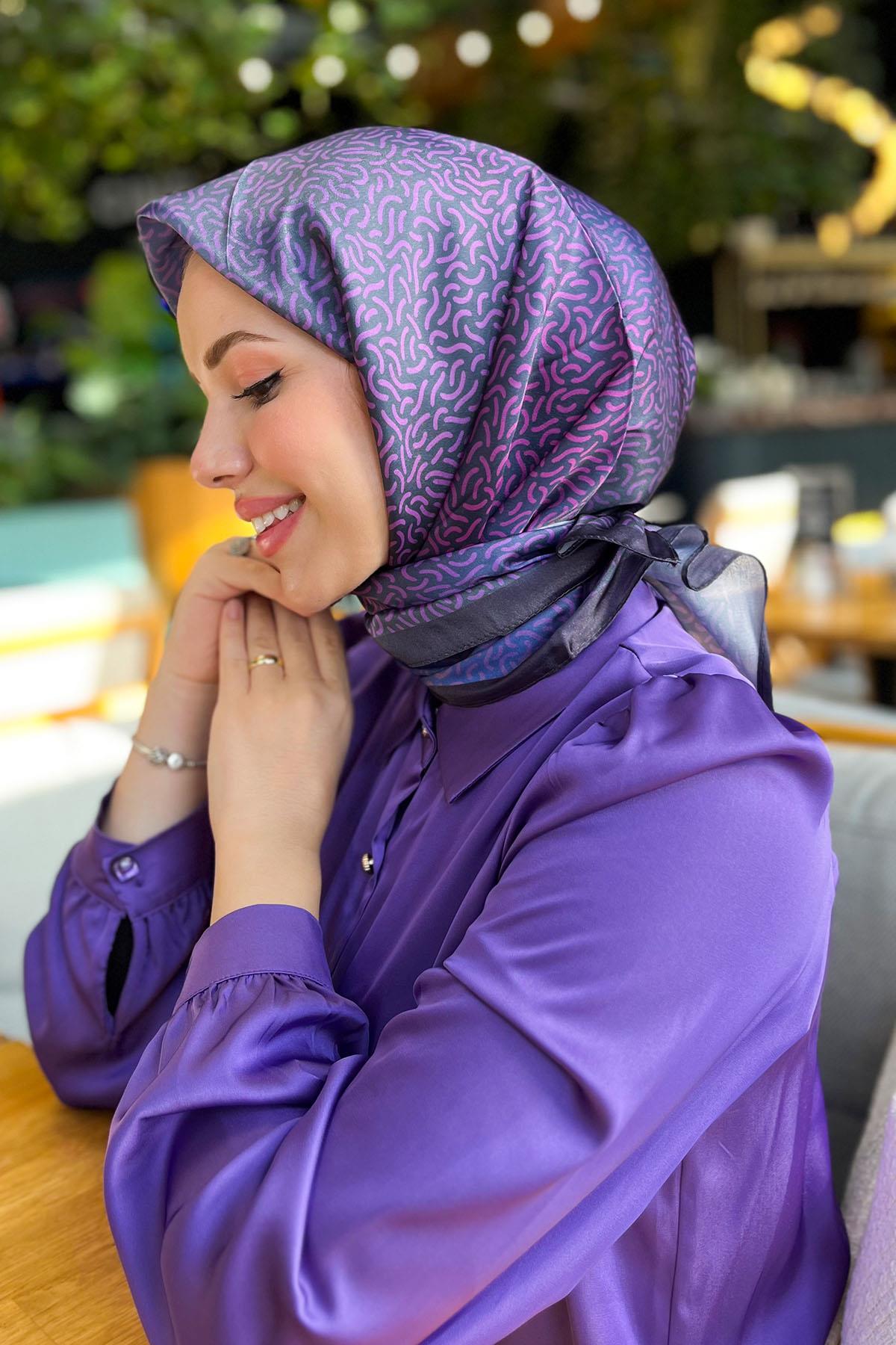 Sultan Kristal Eşarp - Hare Desen - SKE2830-12