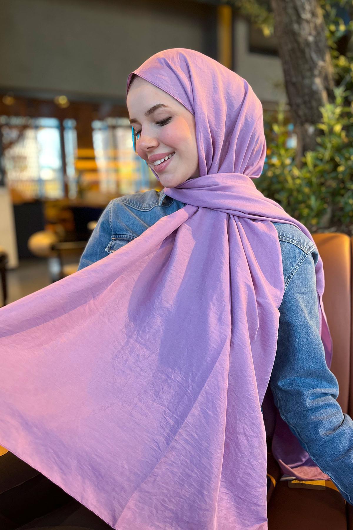 Sultan Vual Şal - Düz Renk - SLV001-08 - Mor