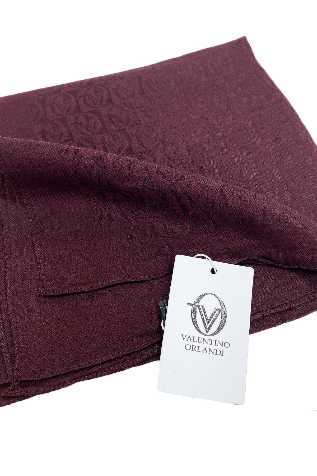 Valentino Orlandi Alia, Jakarlı Lyocell Eşarp - Dama Desen - 06 - Bordo