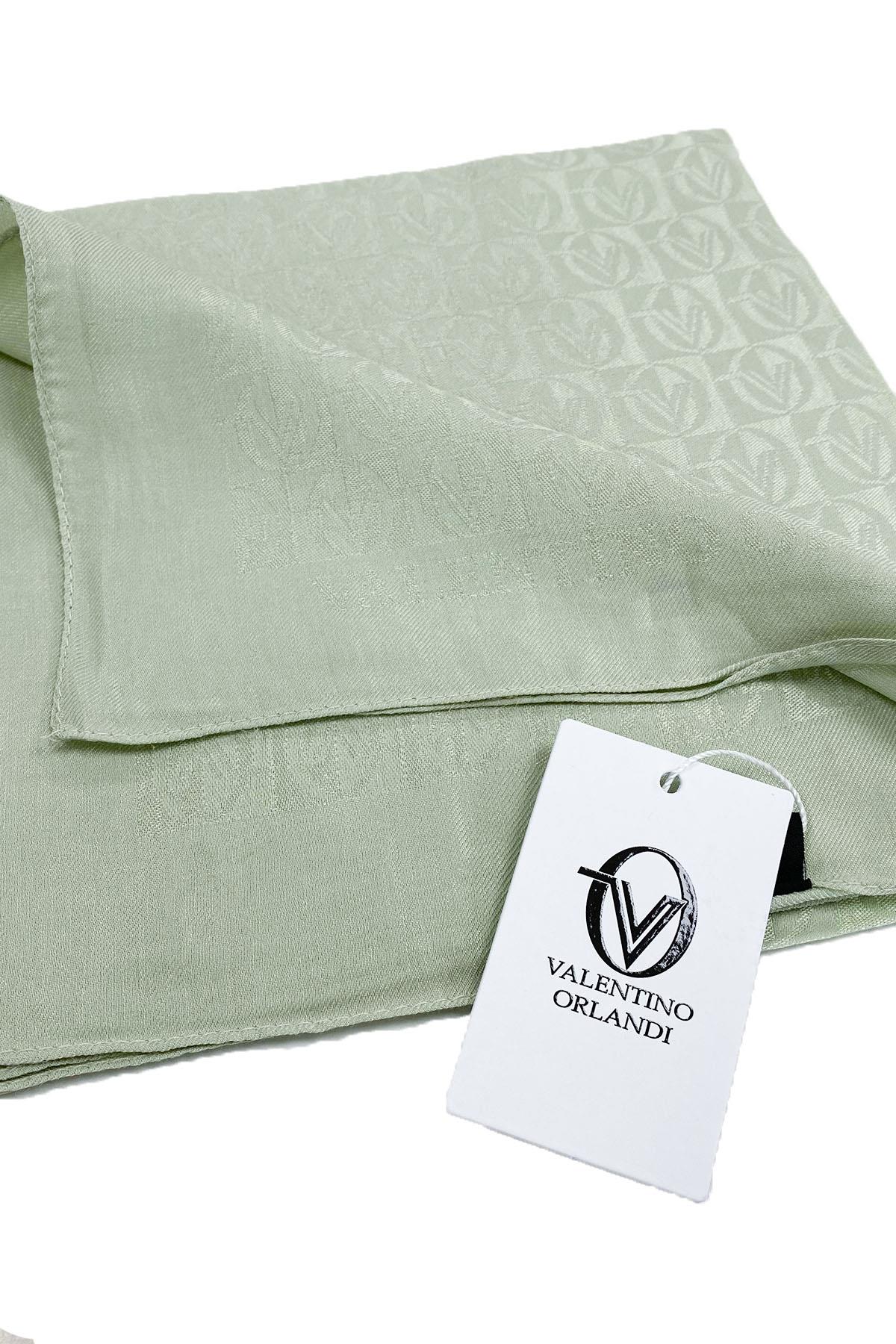 Valentino Orlandi Alia, Jakarlı Lyocell Eşarp - Dama Desen - 11 - Su Yeşili