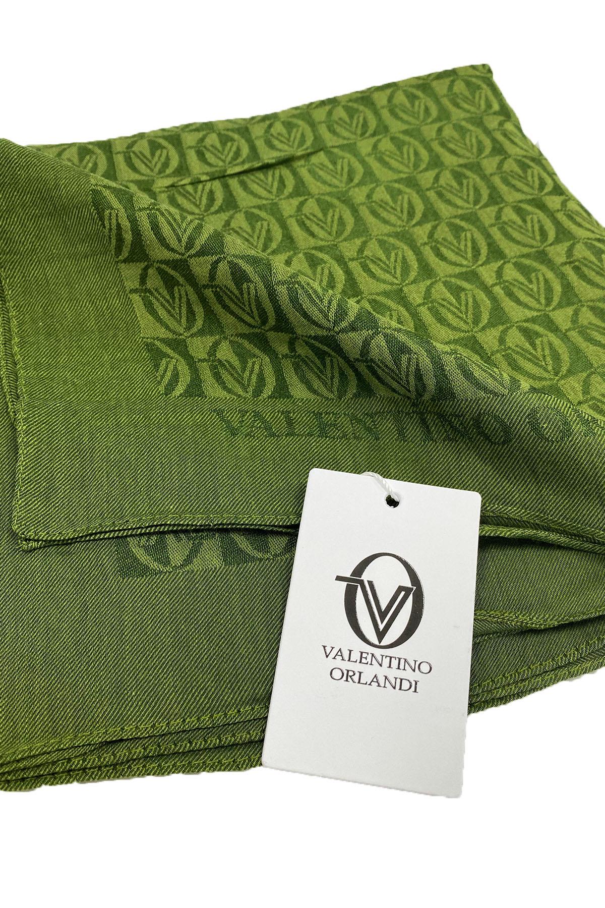 Valentino Orlandi Alia, Jakarlı Lyocell Eşarp - Dama Desen - 19 - Yeşil