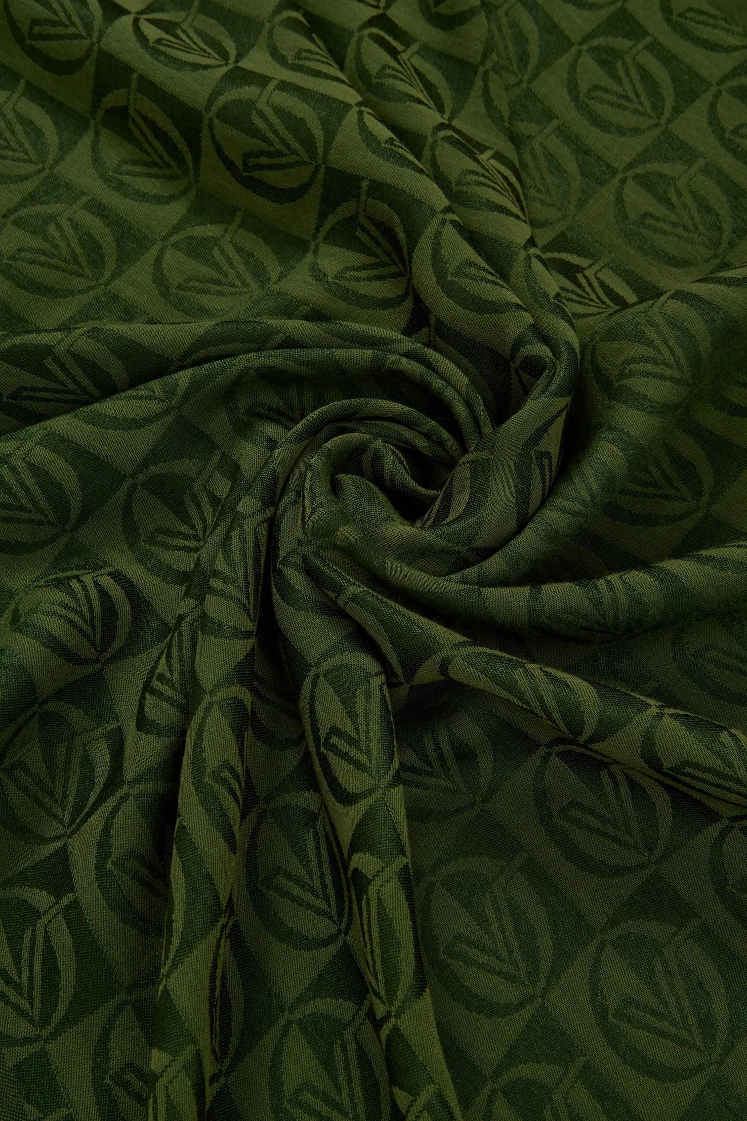 Valentino Orlandi Alia, Jakarlı Lyocell Şal - Dama Desen - 19 - Zümrüt Yeşili