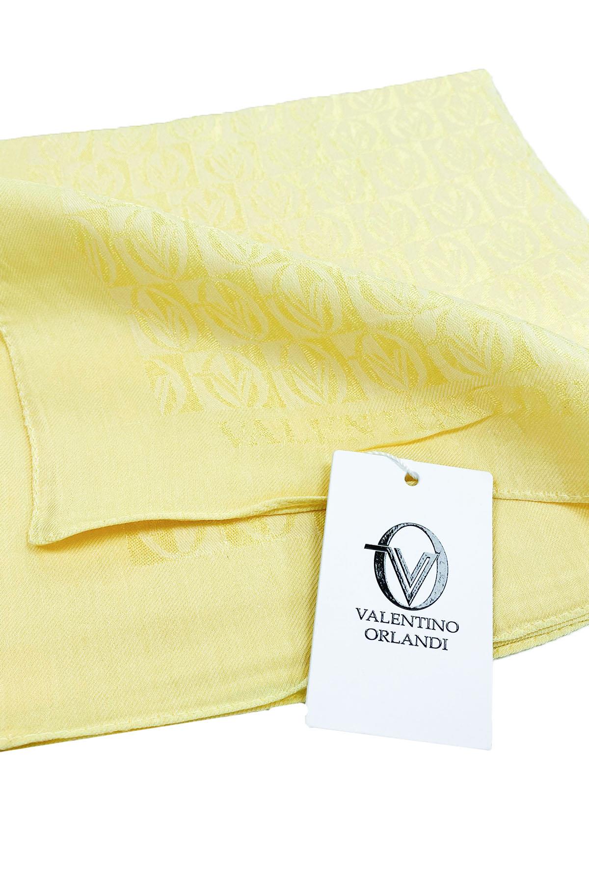 Valentino Orlandi Alia, Jakarlı Lyocell Eşarp - Dama Desen - 09 - Sarı