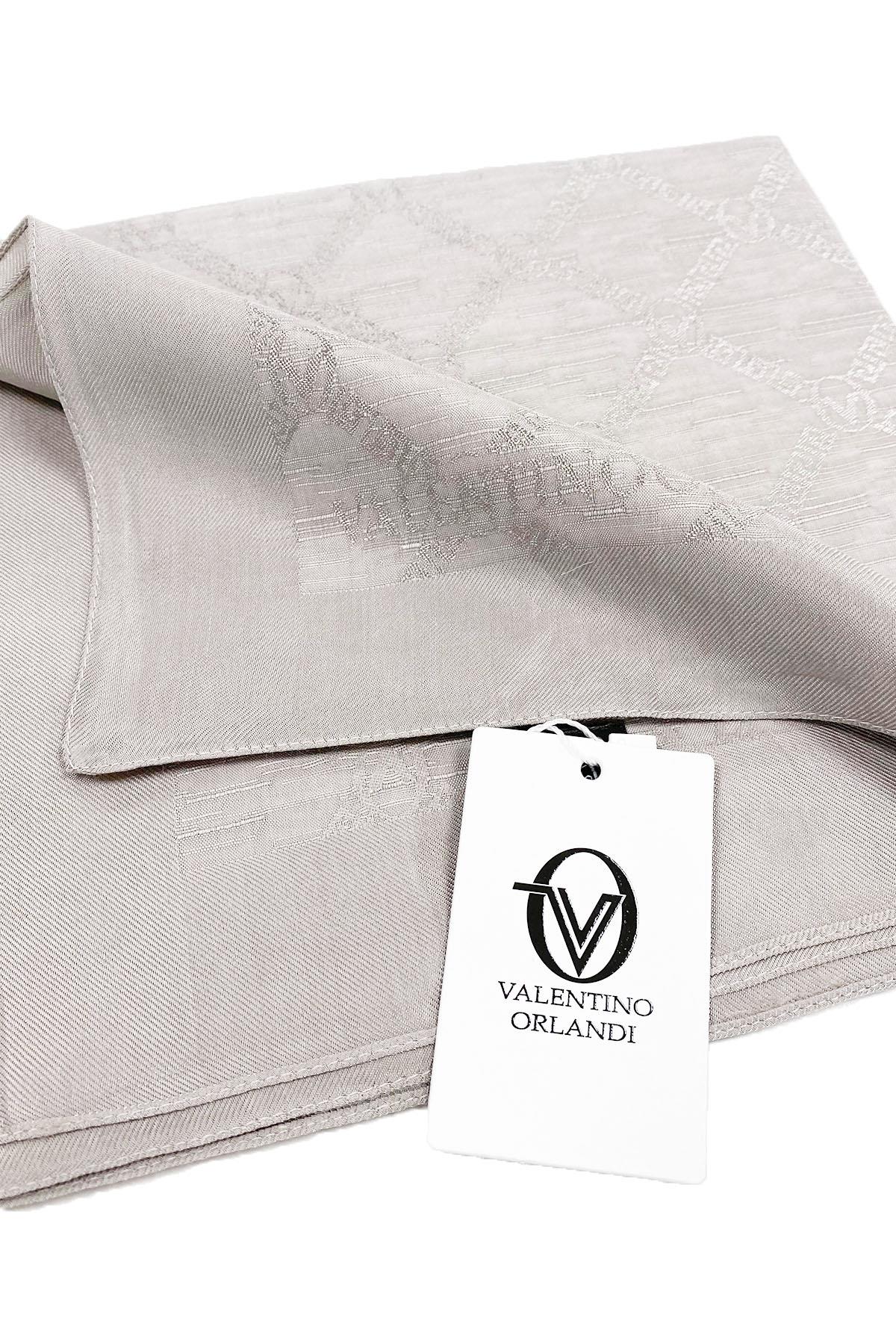 Valentino Orlandi Siena, Jakarlı Eşarp - Logo Desen - 04 - Açık Vizon