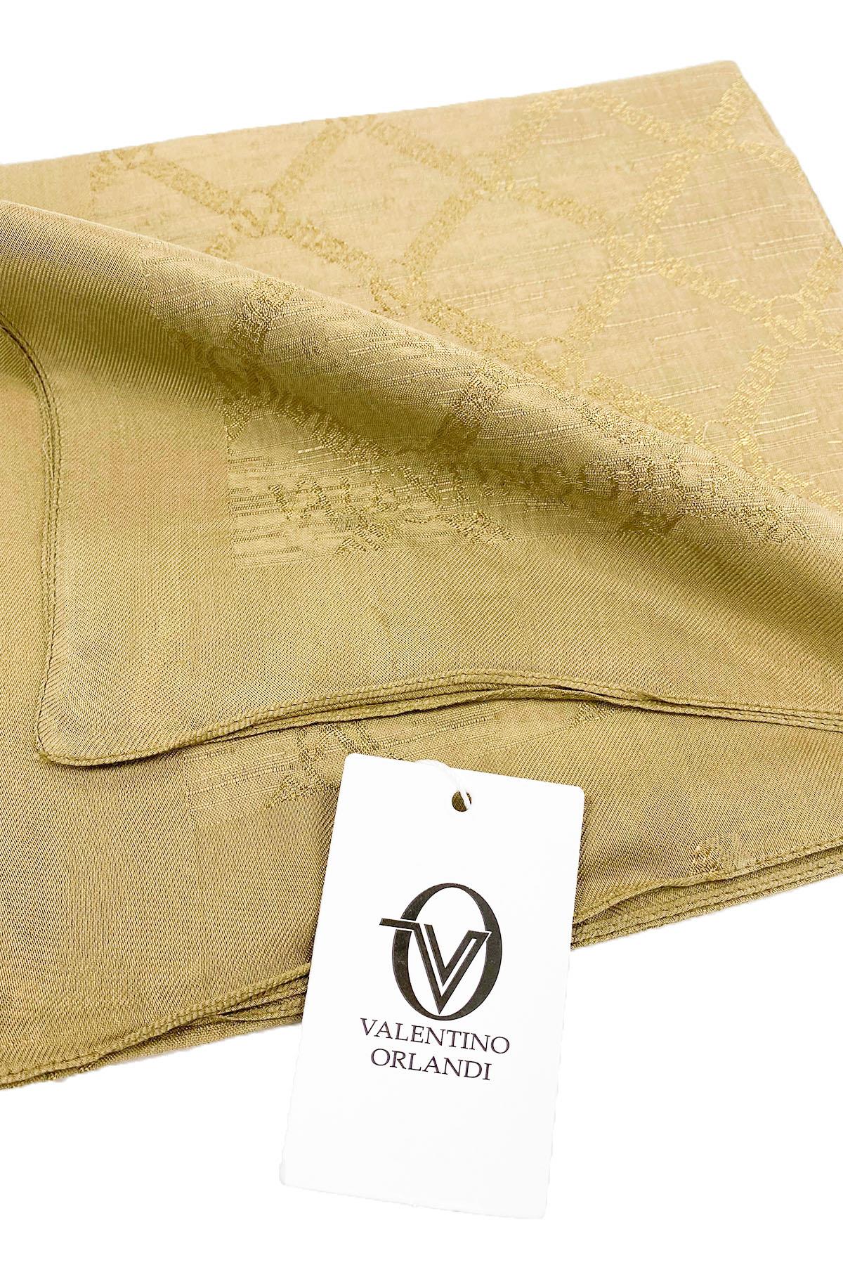 Valentino Orlandi Siena, Jakarlı Eşarp - Logo Desen - 11 - Gold