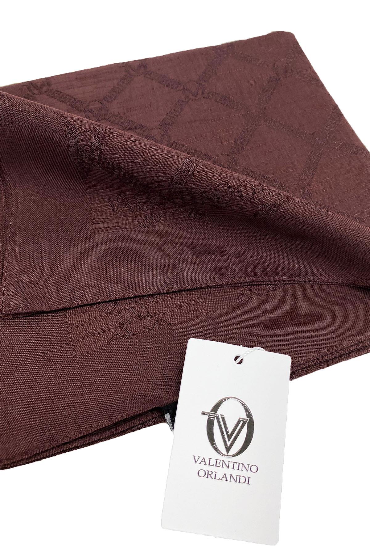 Valentino Orlandi Siena, Jakarlı Eşarp - Logo Desen - 07 - Acı Kahve