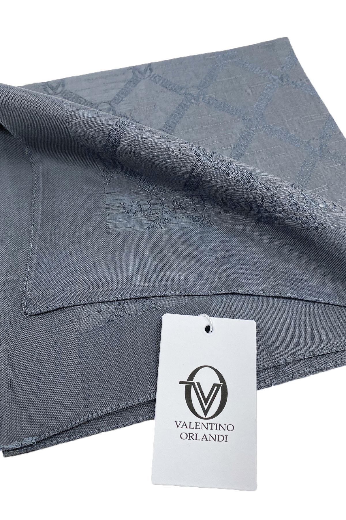 Valentino Orlandi Siena, Jakarlı Eşarp - Logo Desen - 13 - Antrasit