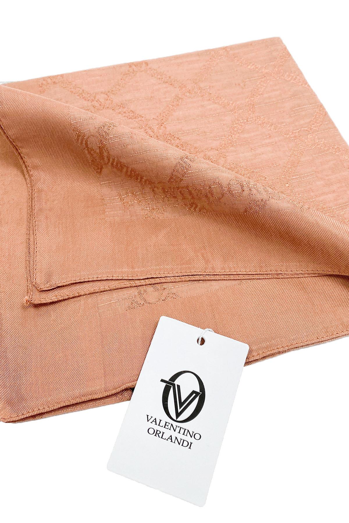 Valentino Orlandi Siena, Jakarlı Eşarp - Logo Desen - 17 - Şeftali