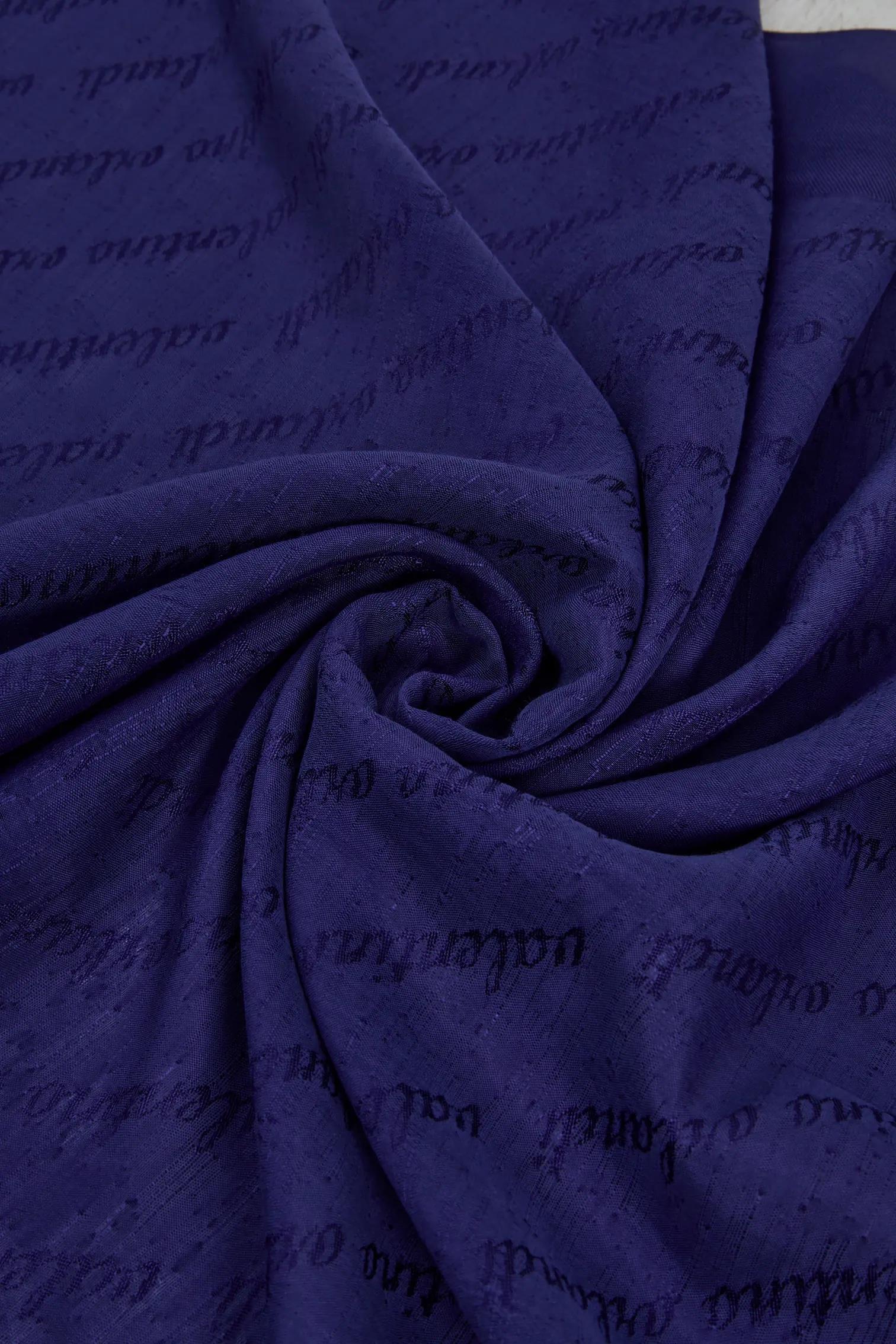 Valentino Orlandi Siena, Jakarlı Şal - İmza Desen - 02 - Gece Mavisi