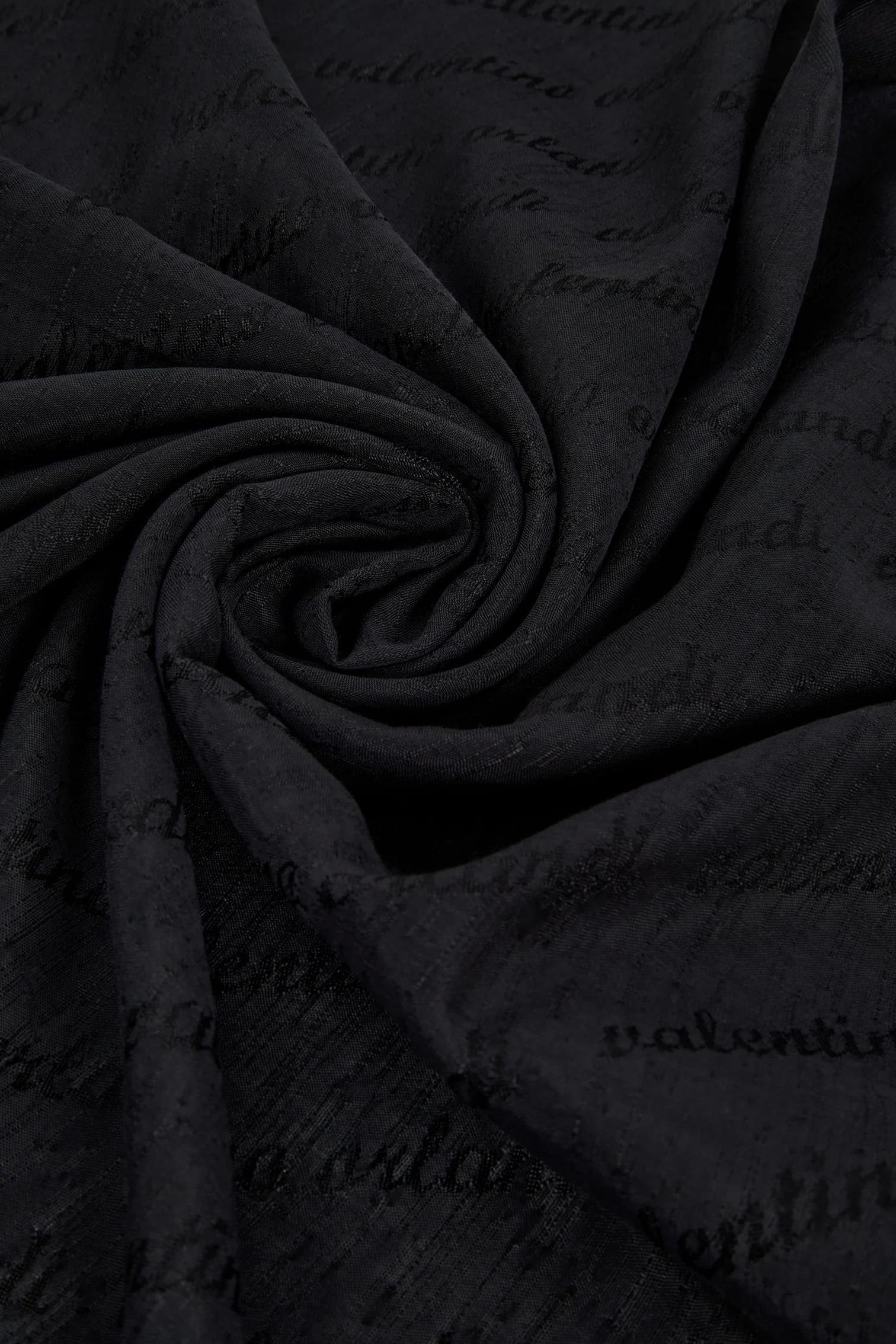 Valentino Orlandi Siena, Jakarlı Şal - İmza Desen - 01 - Siyah