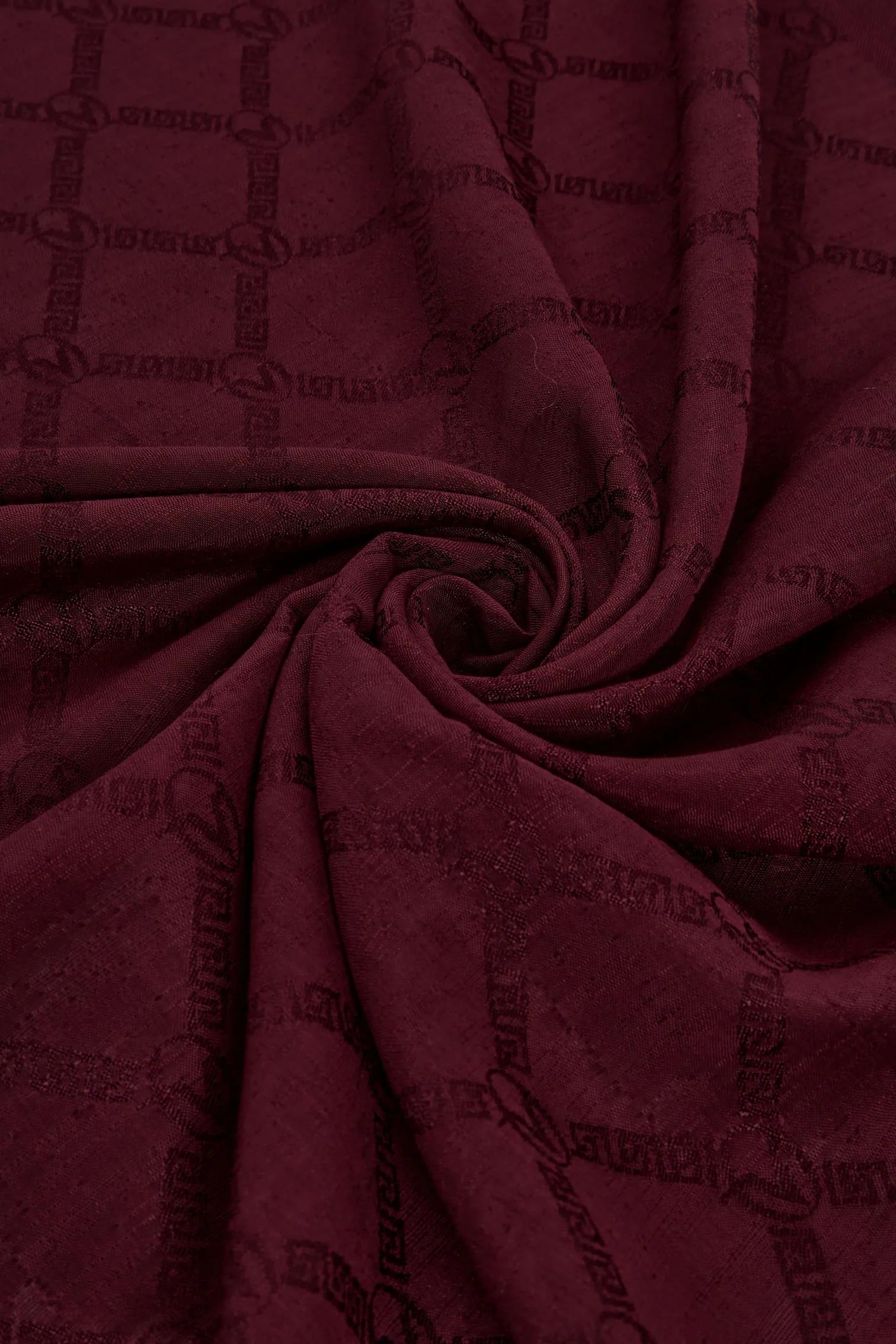 Valentino Orlandi Siena, Jakarlı Şal - Logo Desen - 05 - Bordo