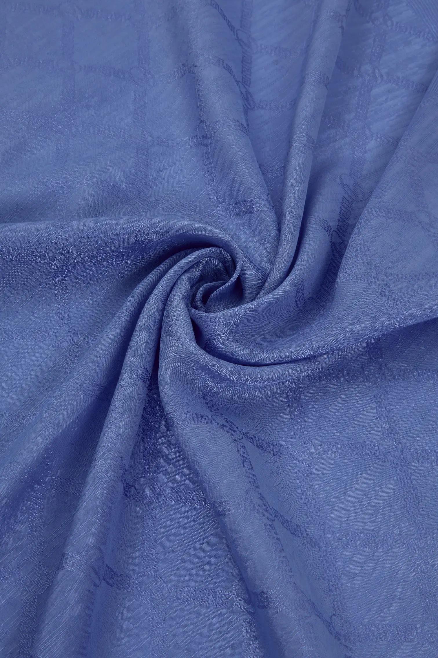 Valentino Orlandi Siena, Jakarlı Şal - Logo Desen - 14 - Mavi